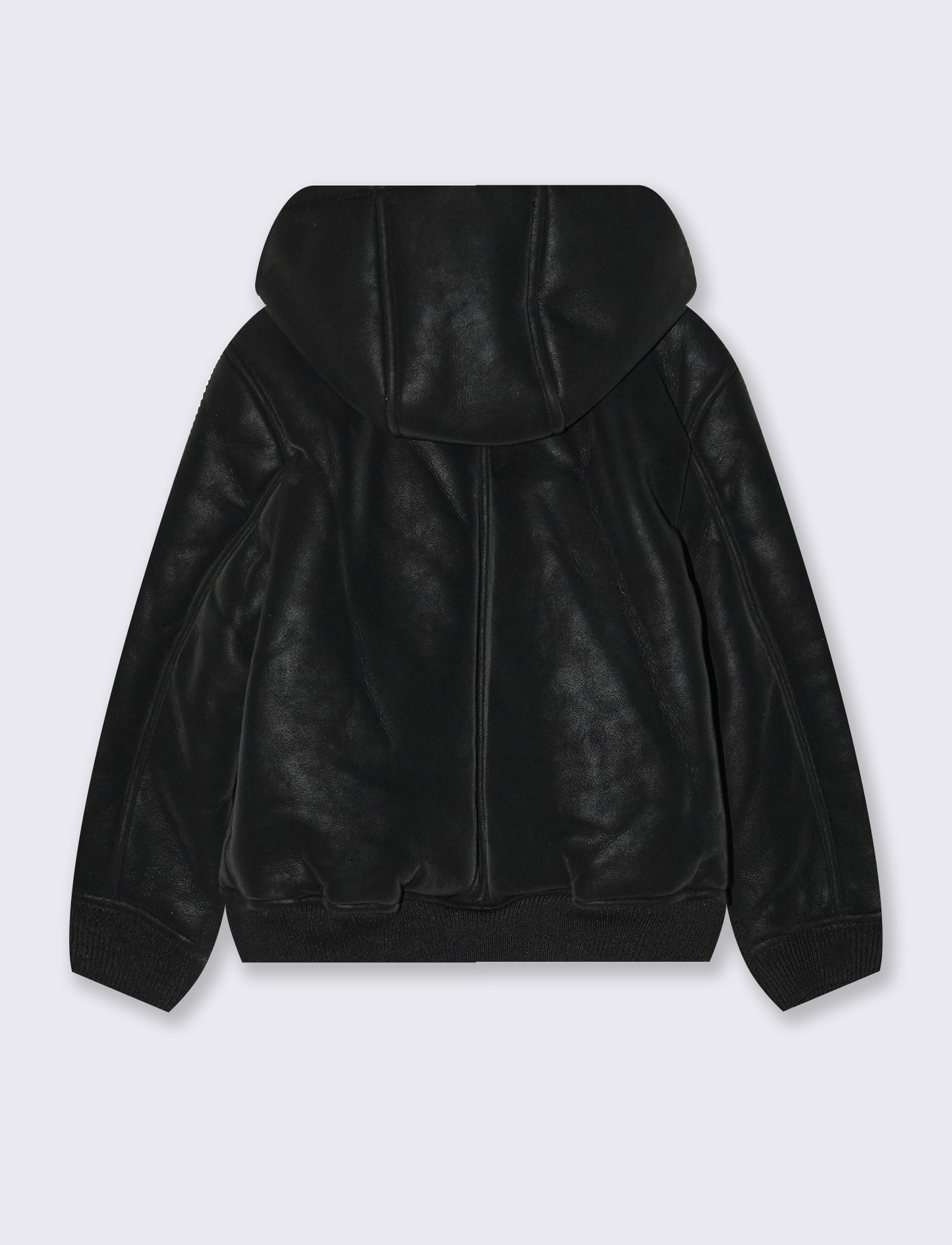 Giubbotto in suede con interno sherpa - Nero