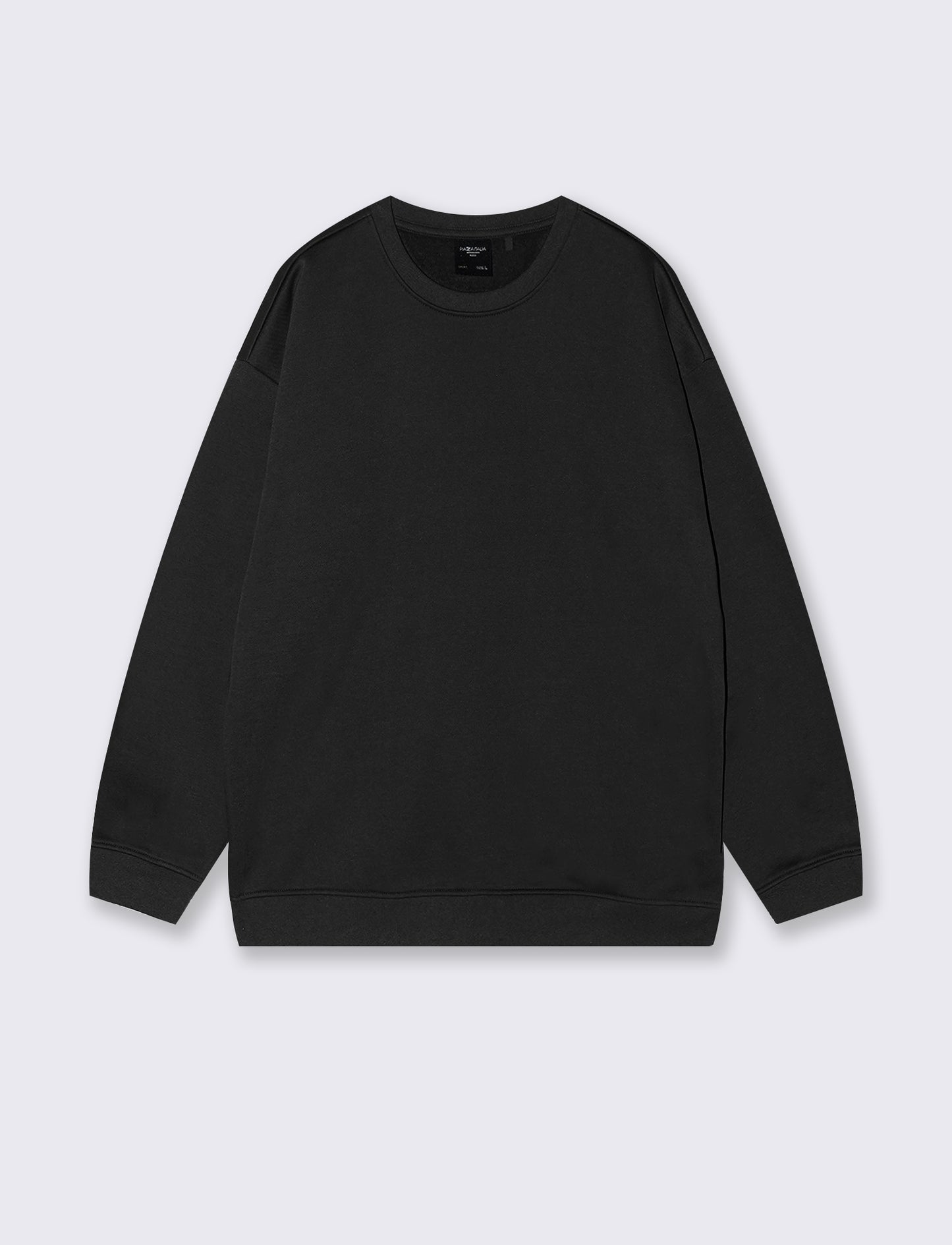 FELPA BASIC GIROCOLLO RELAXED FIT - Nero