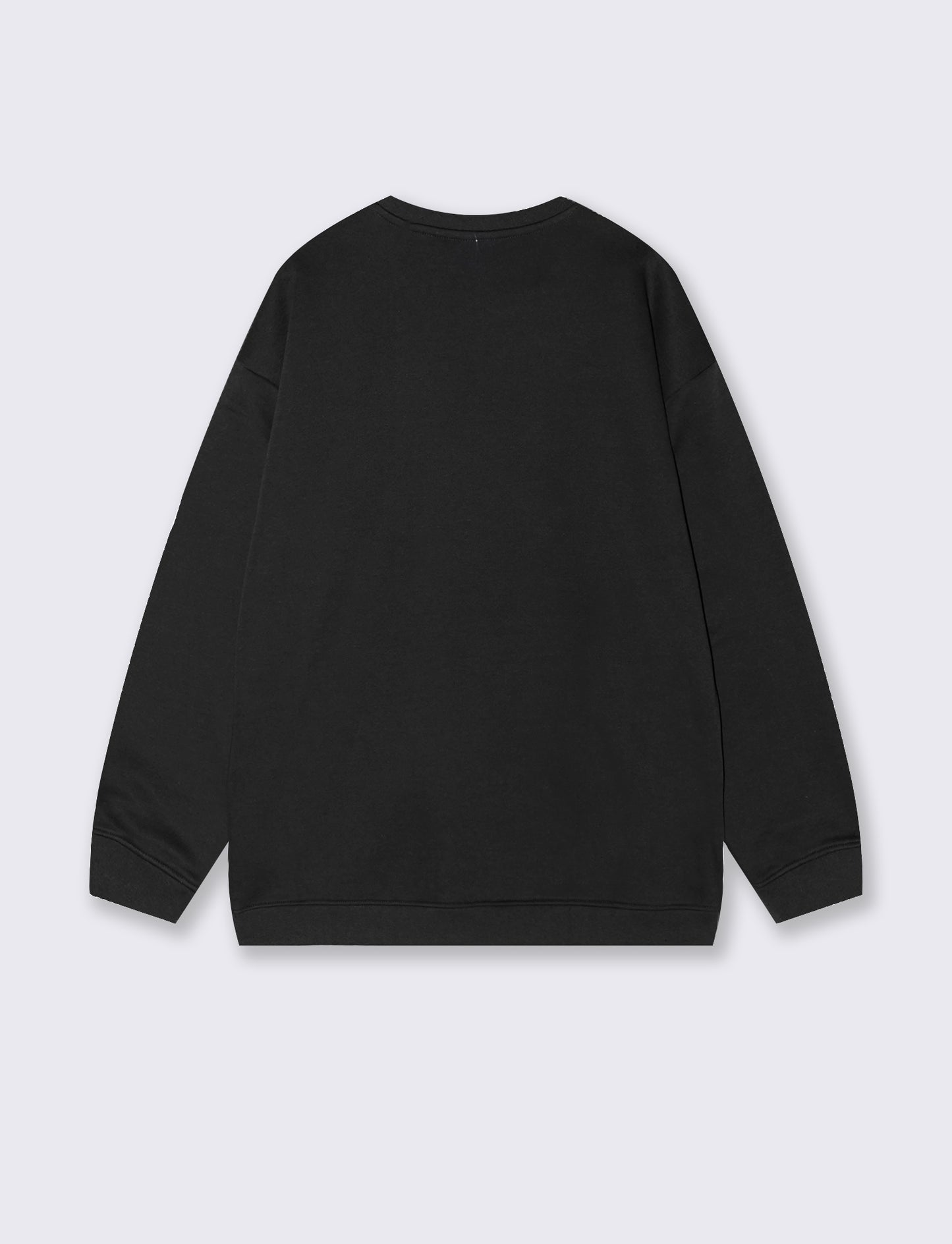 FELPA BASIC GIROCOLLO RELAXED FIT - Nero