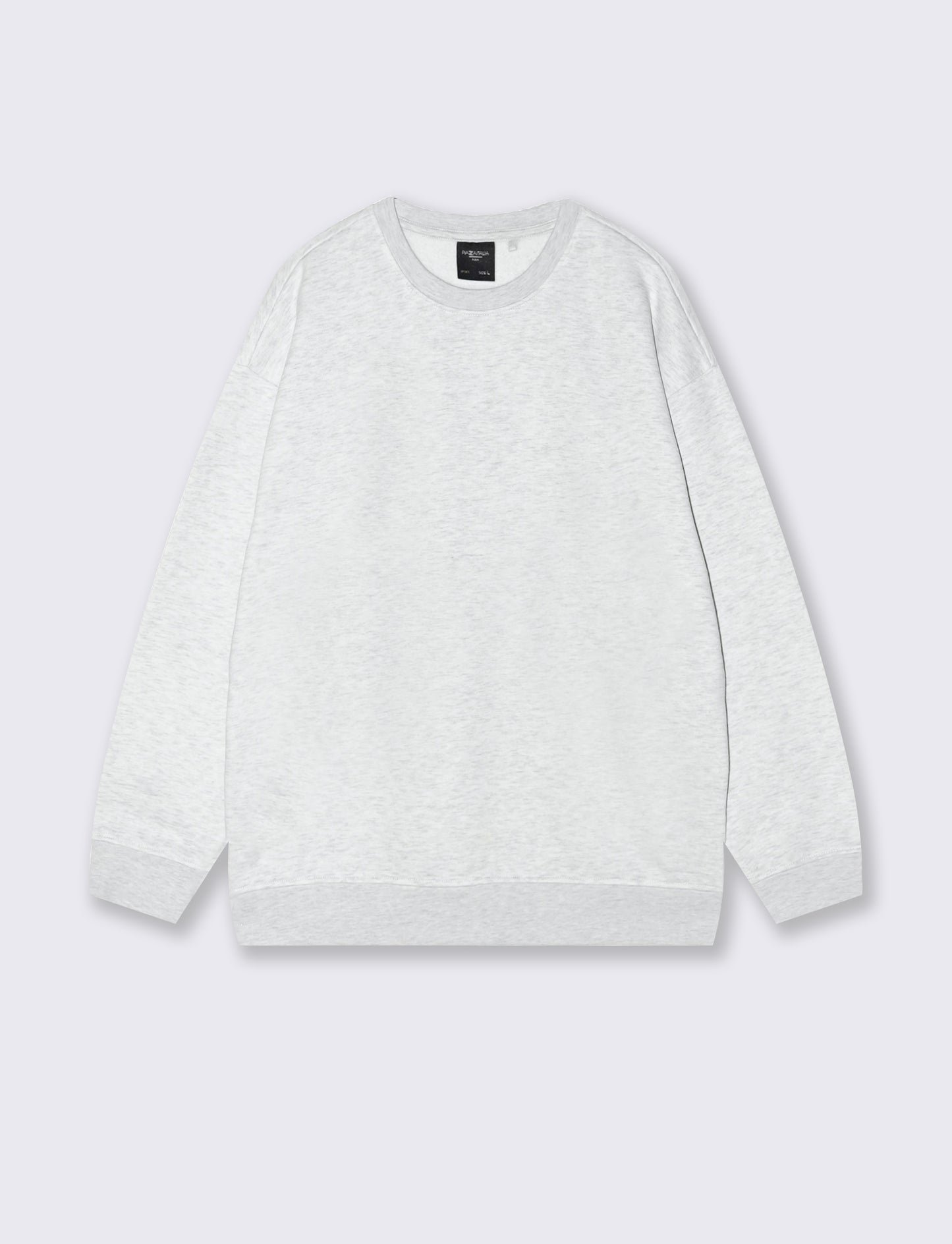 FELPA BASIC GIROCOLLO RELAXED FIT - Grigio mel.