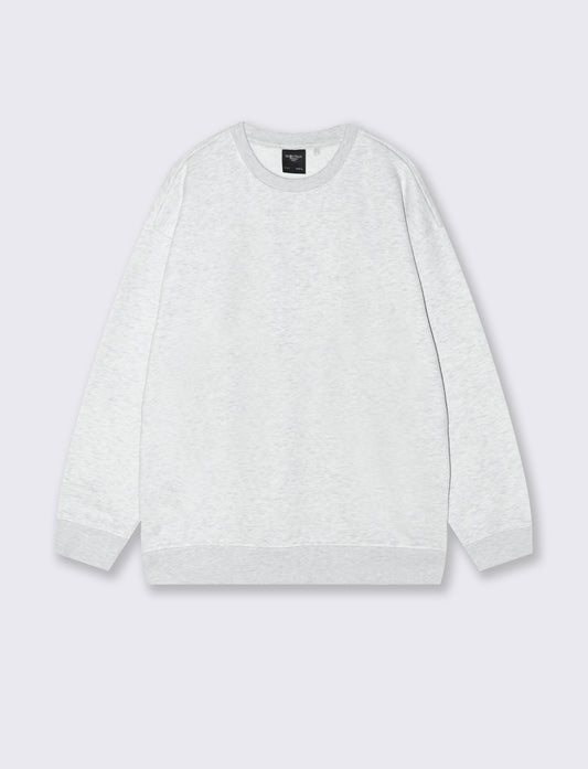 FELPA BASIC GIROCOLLO RELAXED FIT - Grigio mel.