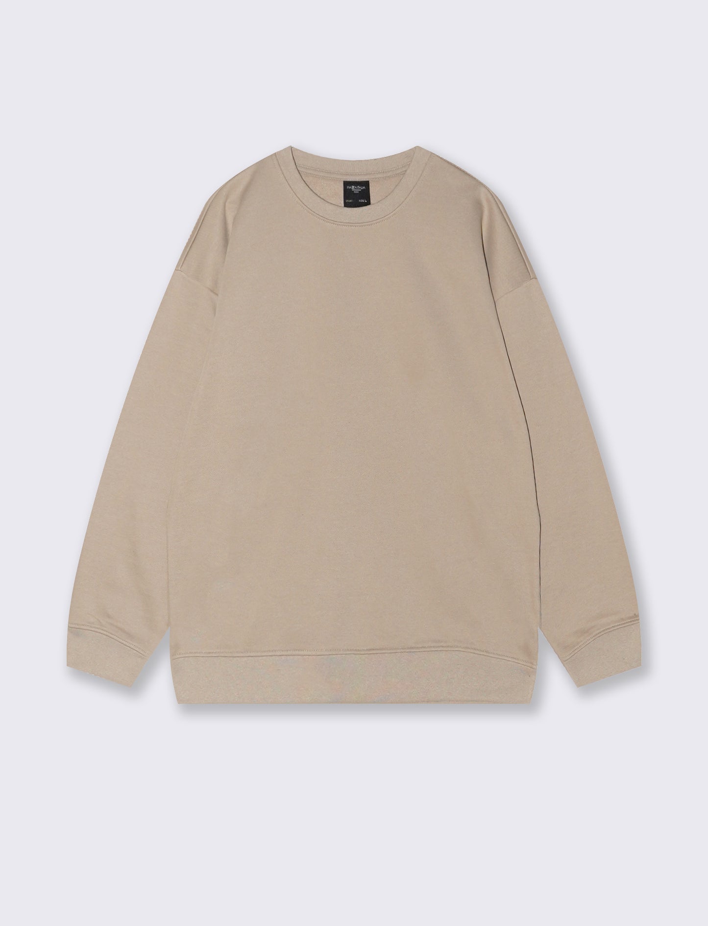FELPA BASIC GIROCOLLO RELAXED FIT - Beige