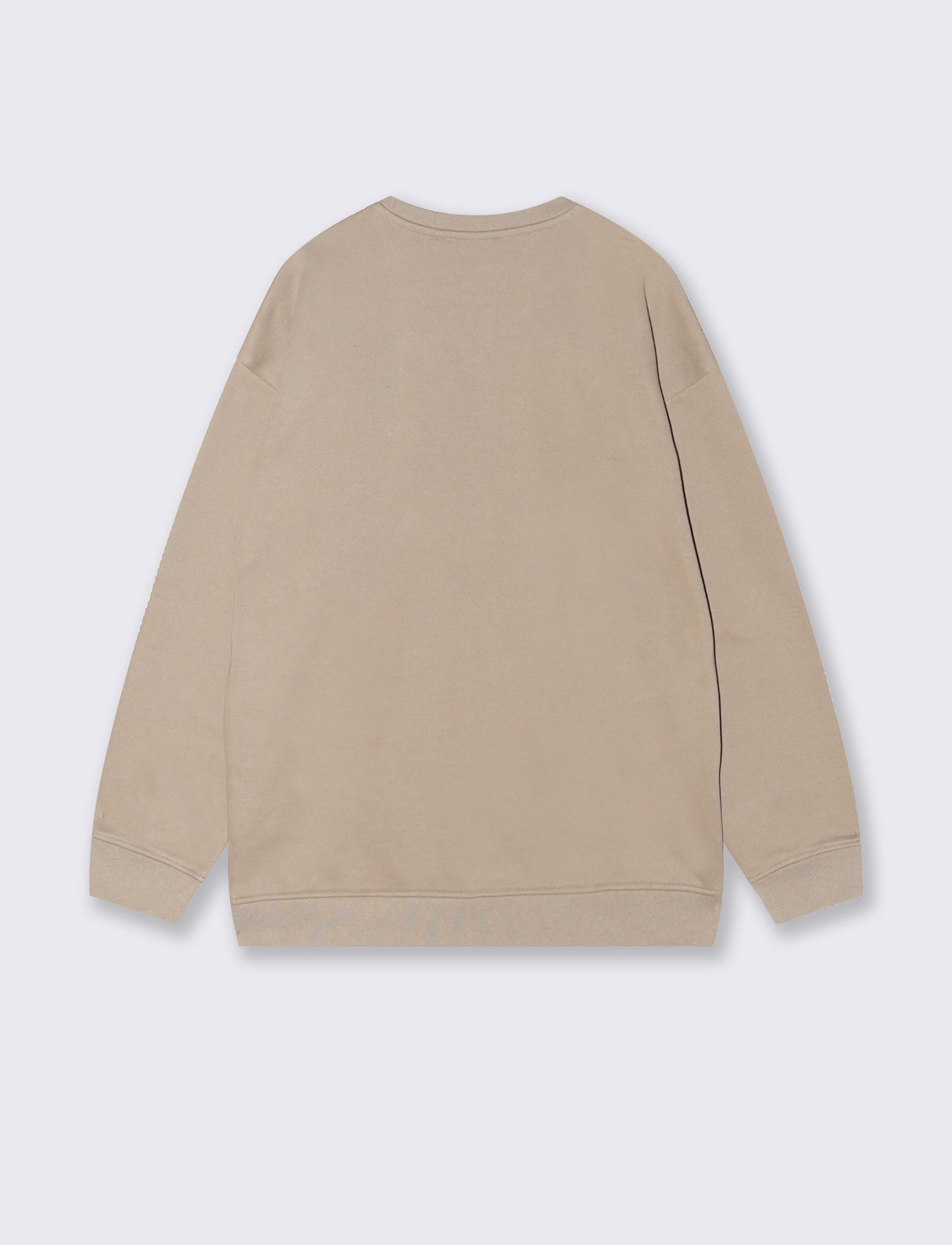 FELPA BASIC GIROCOLLO RELAXED FIT - Beige