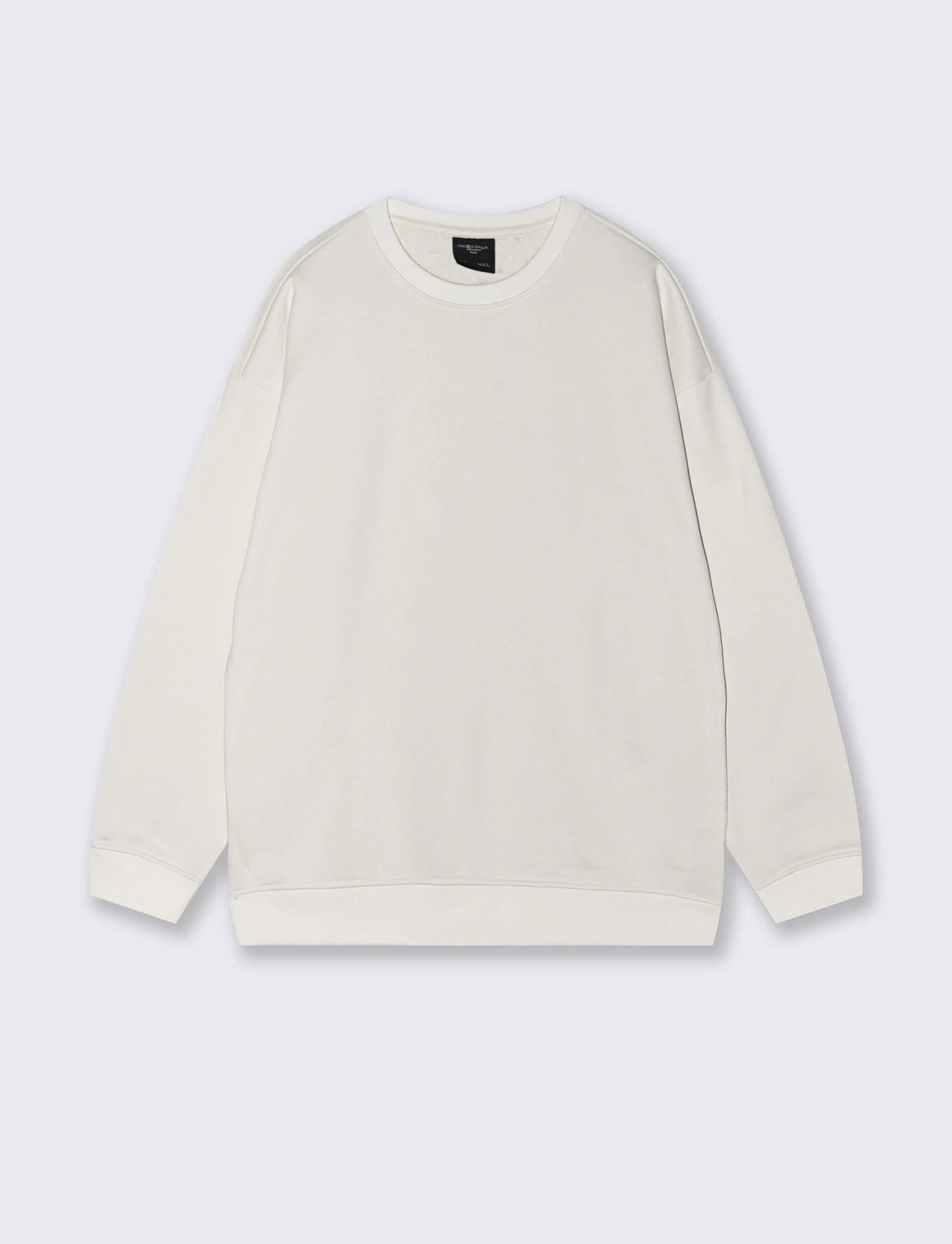 FELPA BASIC GIROCOLLO RELAXED FIT - Bianco