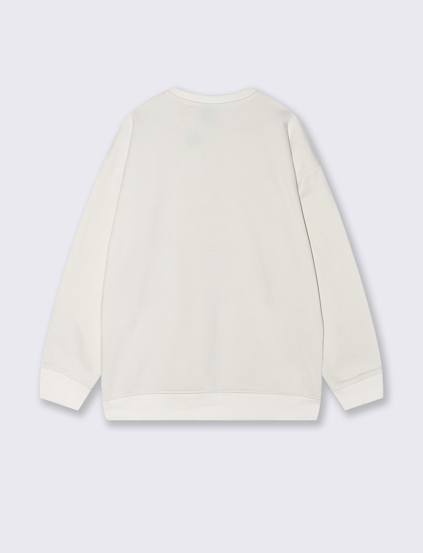 FELPA BASIC GIROCOLLO RELAXED FIT - Bianco