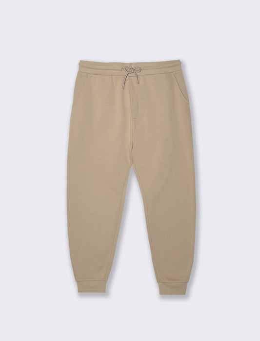 PANTALONI JOGGER BASIC IN FELPA - Beige
