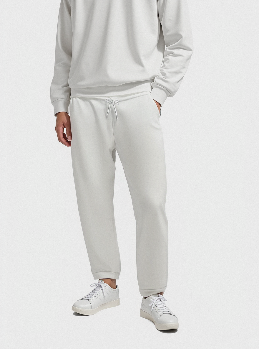 PANTALONI JOGGER BASIC IN FELPA - Bianco