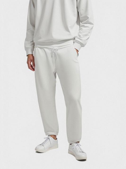 PANTALONI JOGGER BASIC IN FELPA - Bianco