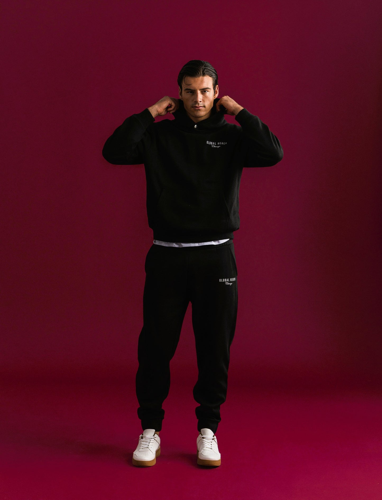 PANTALONI JOGGER IN FELPA BAGGY FIT - Nero