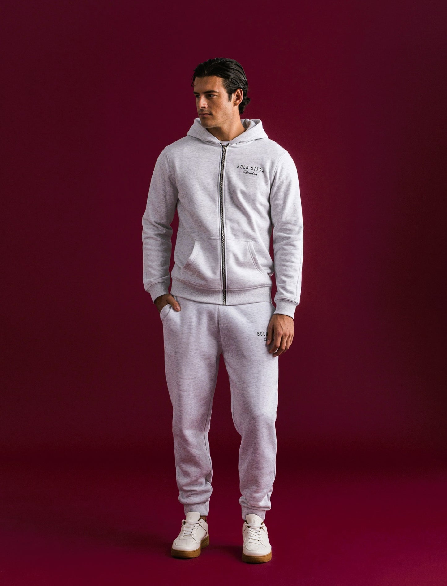 PANTALONI JOGGER IN FELPA BAGGY FIT - Grigio mel.