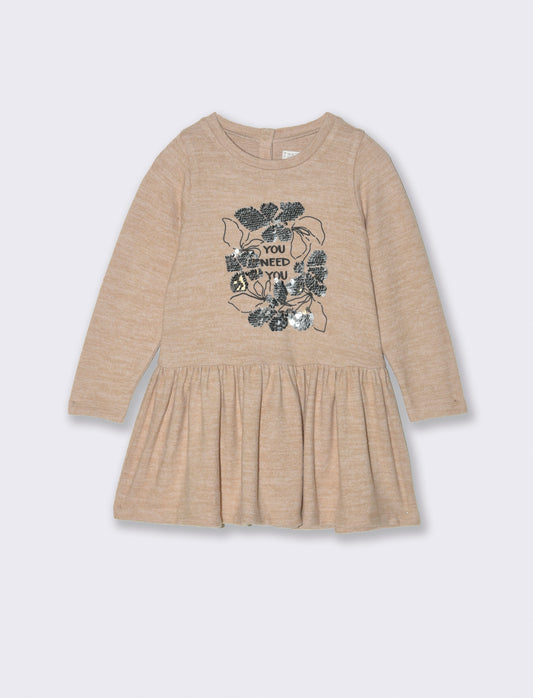 Abito con paillettes - Beige