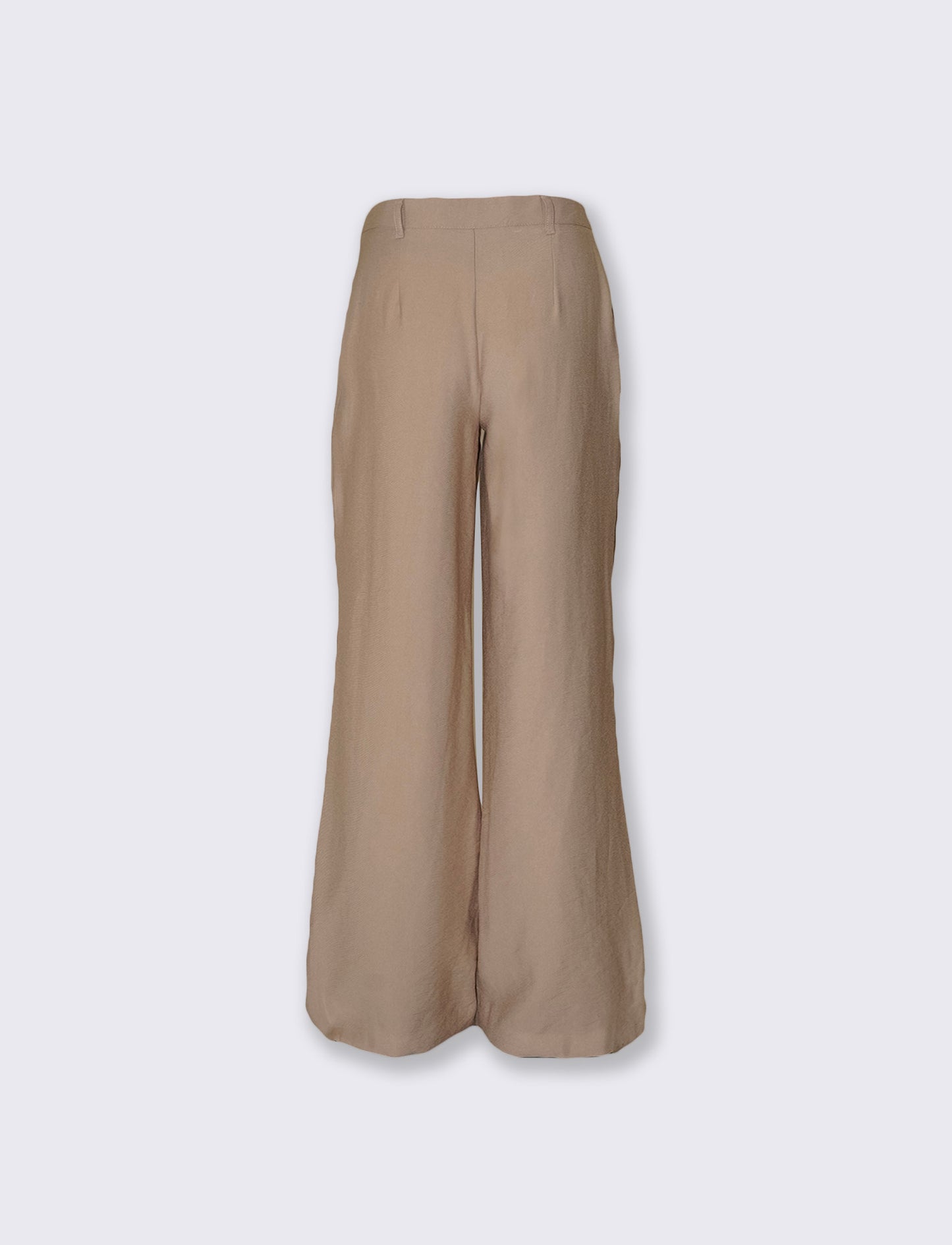Palazzo Pants with Pleats and Pockets - Beige