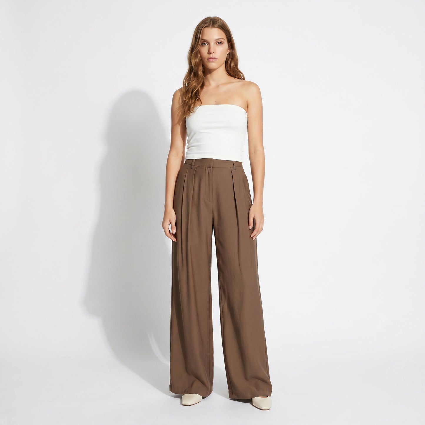 Pantaloni palazzo - Grigio fango