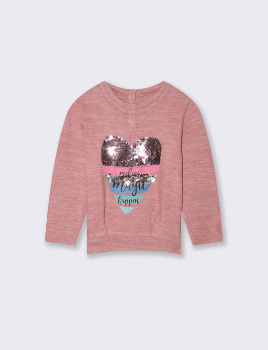 Maglia con paillettes - Rosa