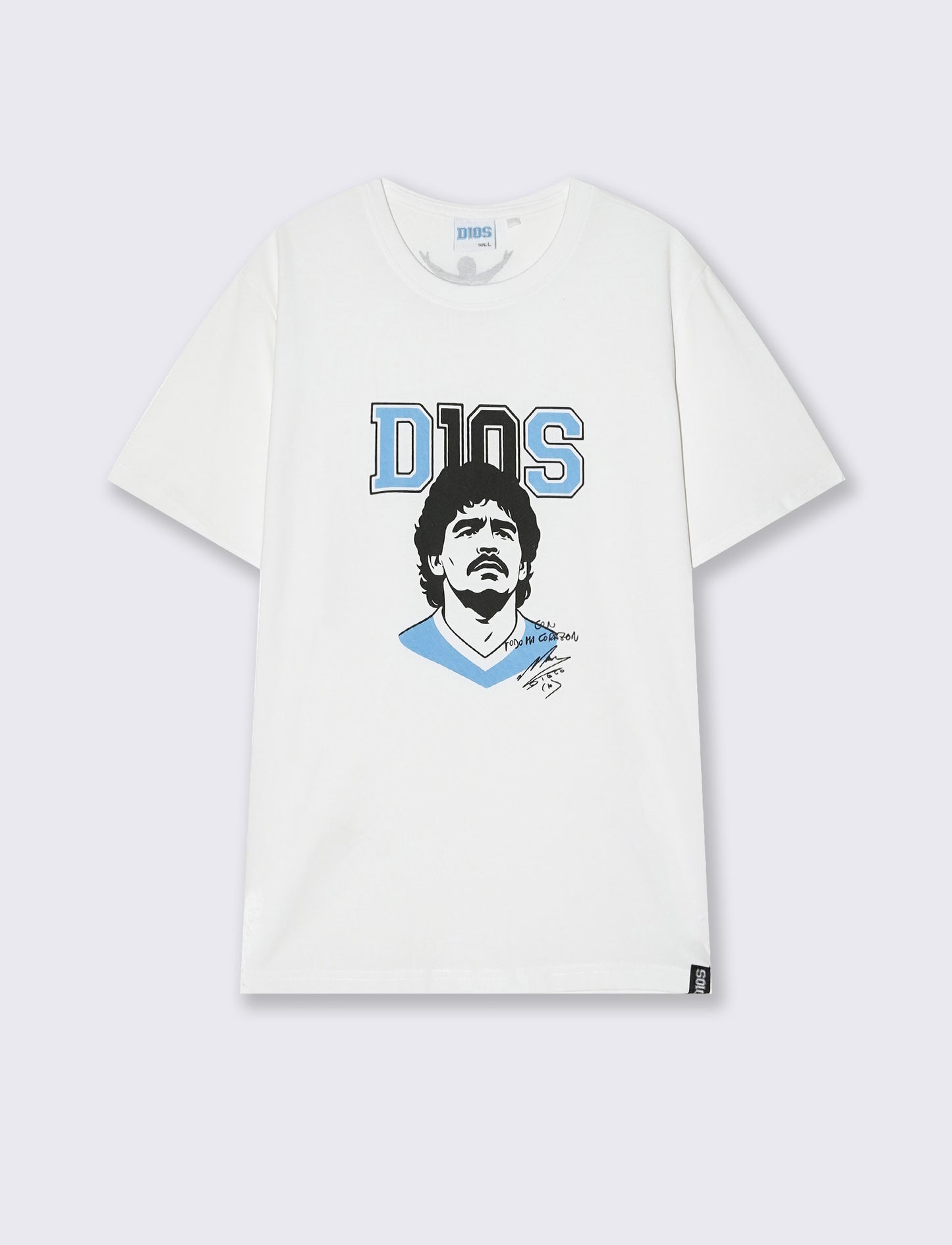T-Shirt Jersey Premium D10S Stampa Frontale - Bianco