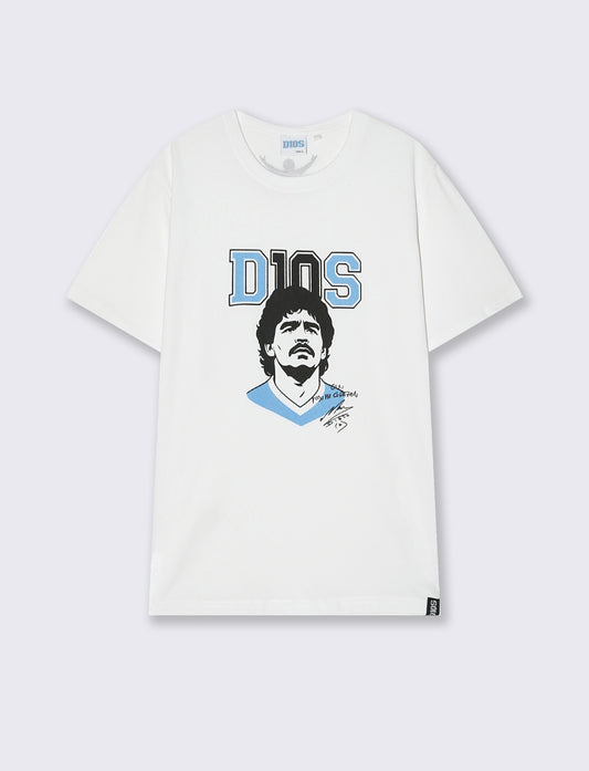 T-Shirt Jersey Premium D10S Stampa Frontale - Bianco