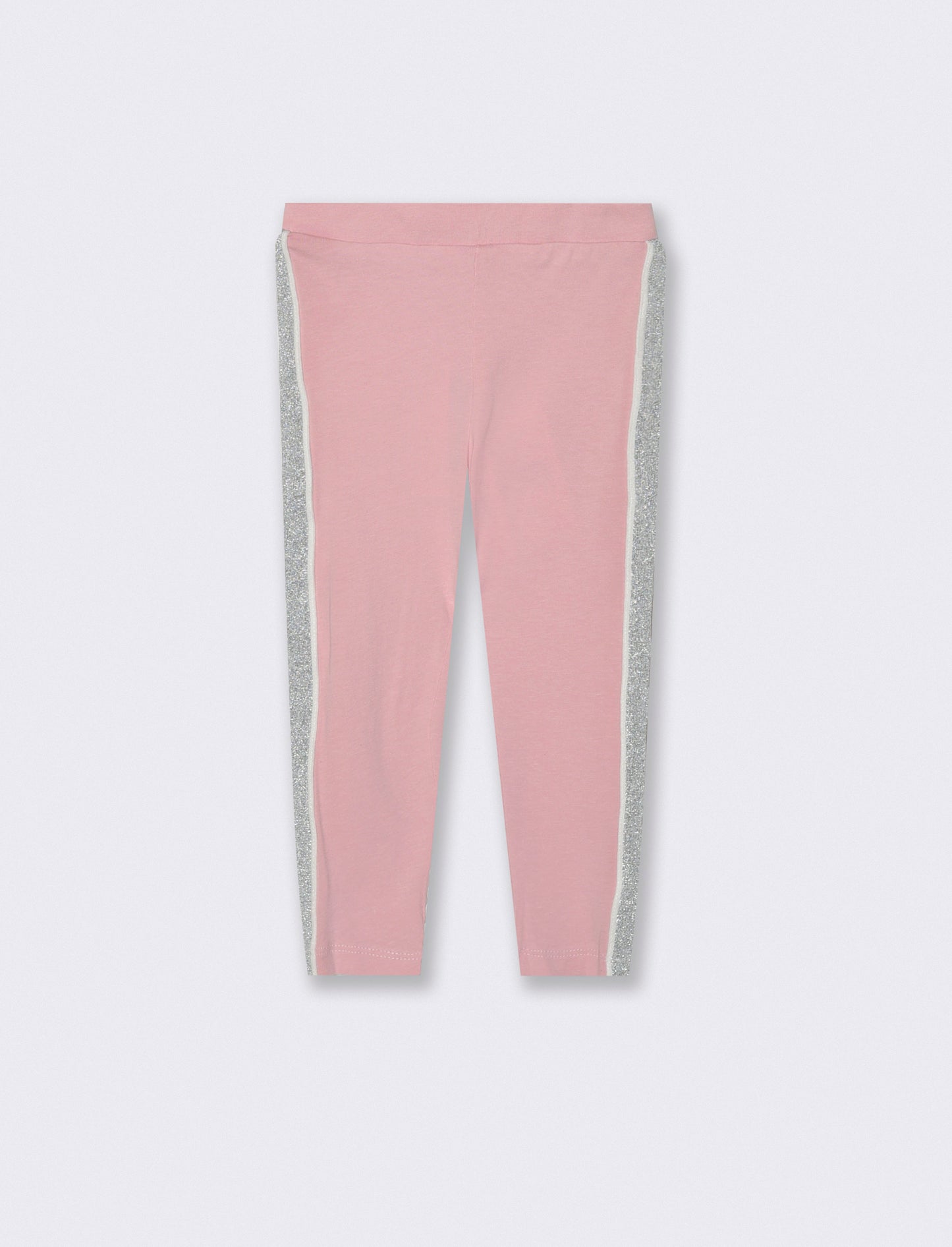 LEGGINS IN COTONE CON BANDA LATERALE. - Rosa