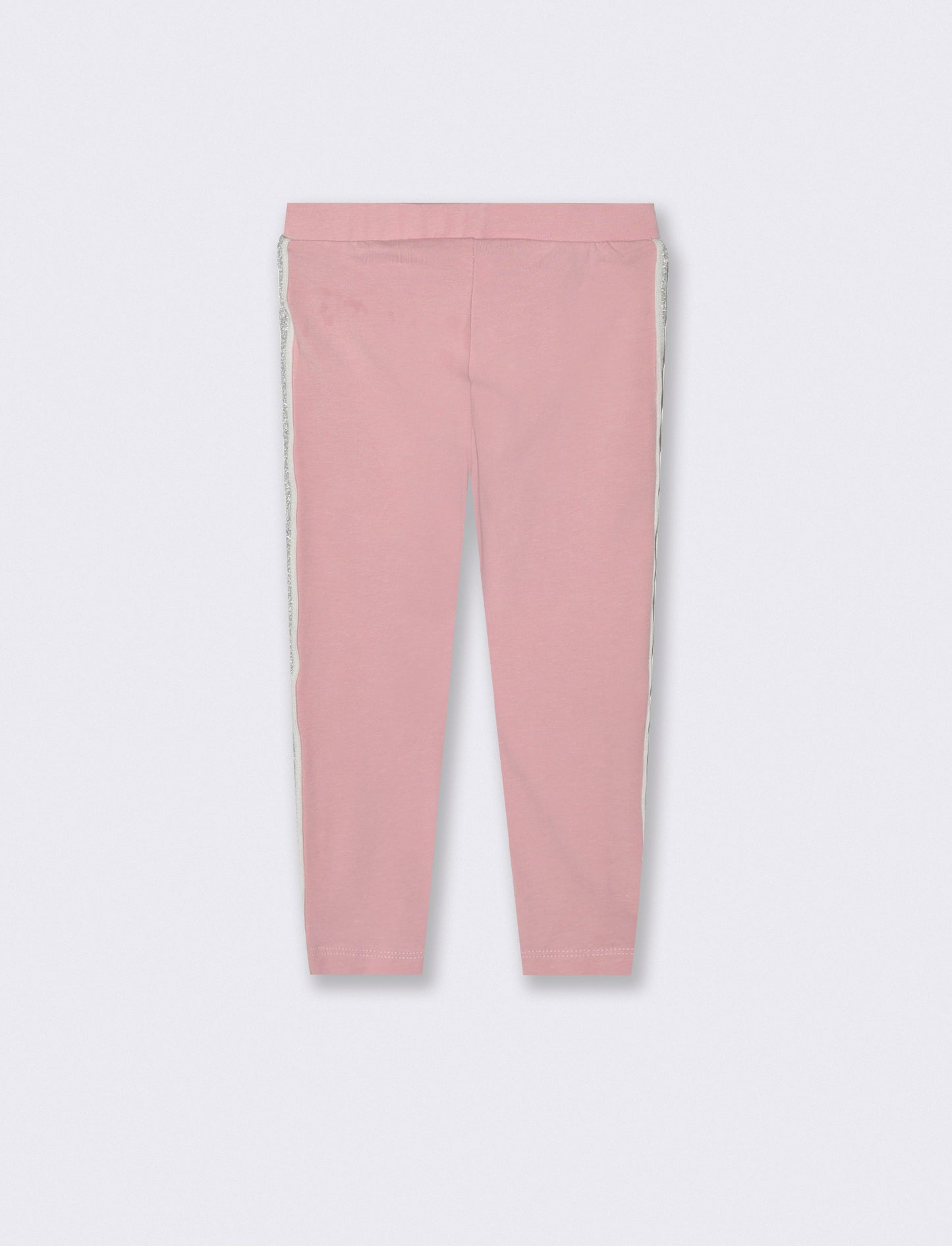 LEGGINS IN COTONE CON BANDA LATERALE. - Rosa