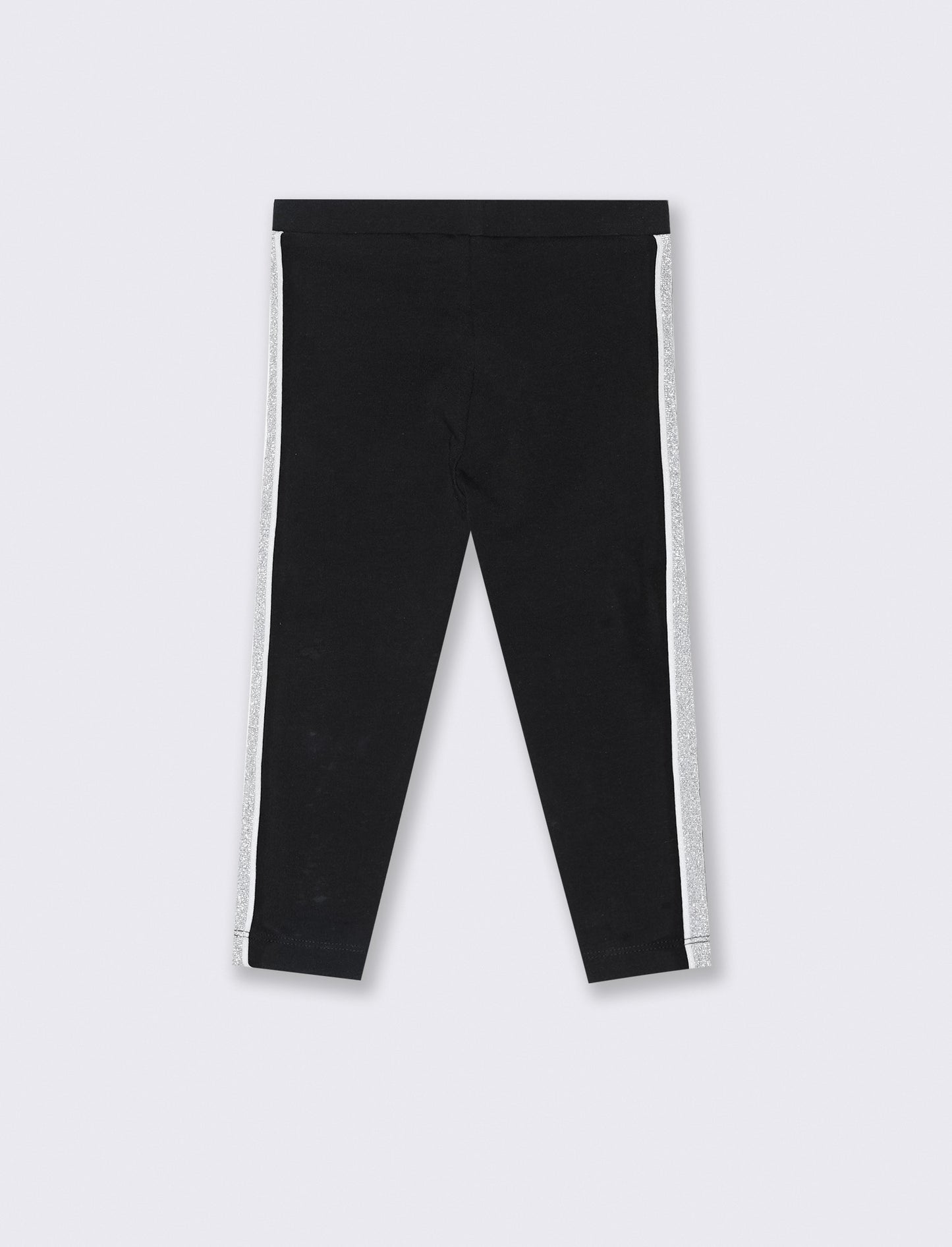 LEGGINS IN COTONE CON BANDA LATERALE. - Nero