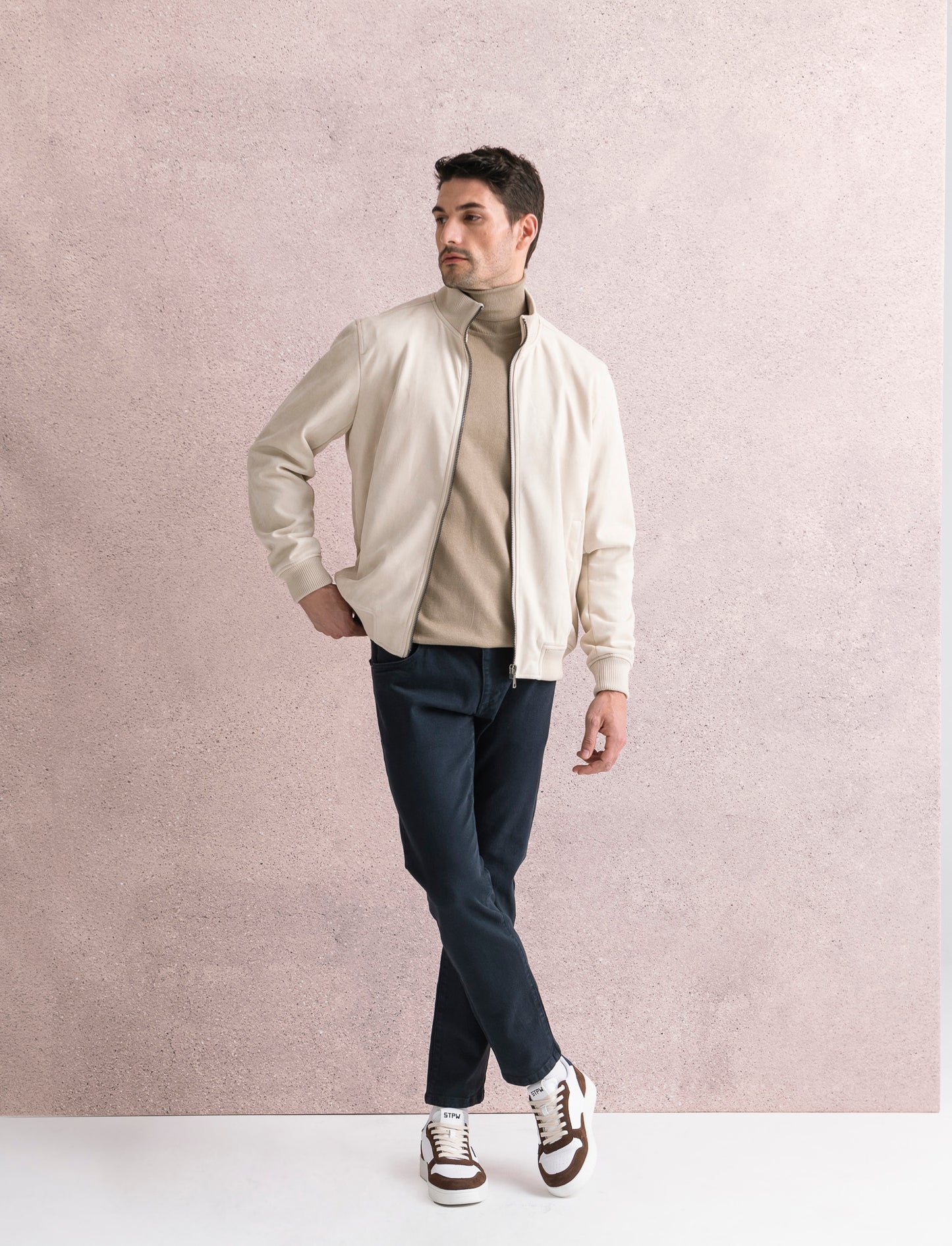 GIUBBOTTO EFFETTO SCAMOSCIATO - Beige ecru
