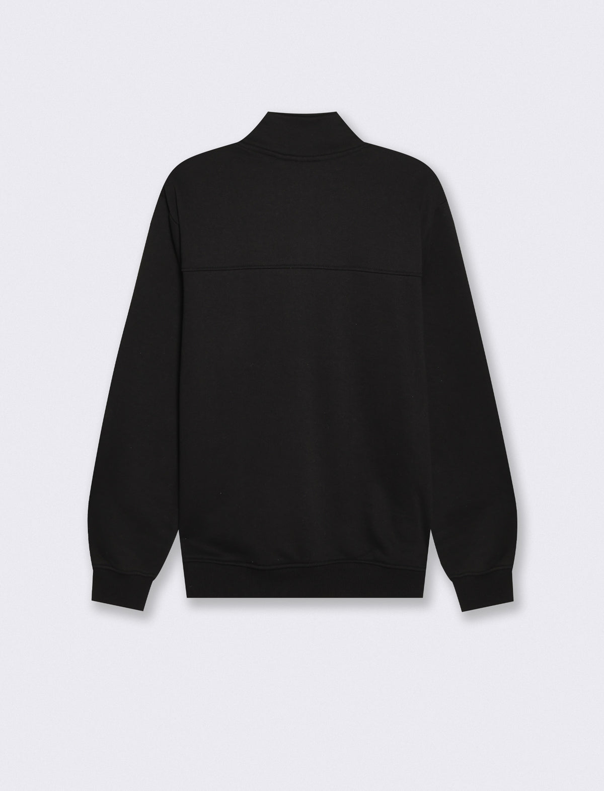 Felpa lupetto zip in misto cotone - Nero