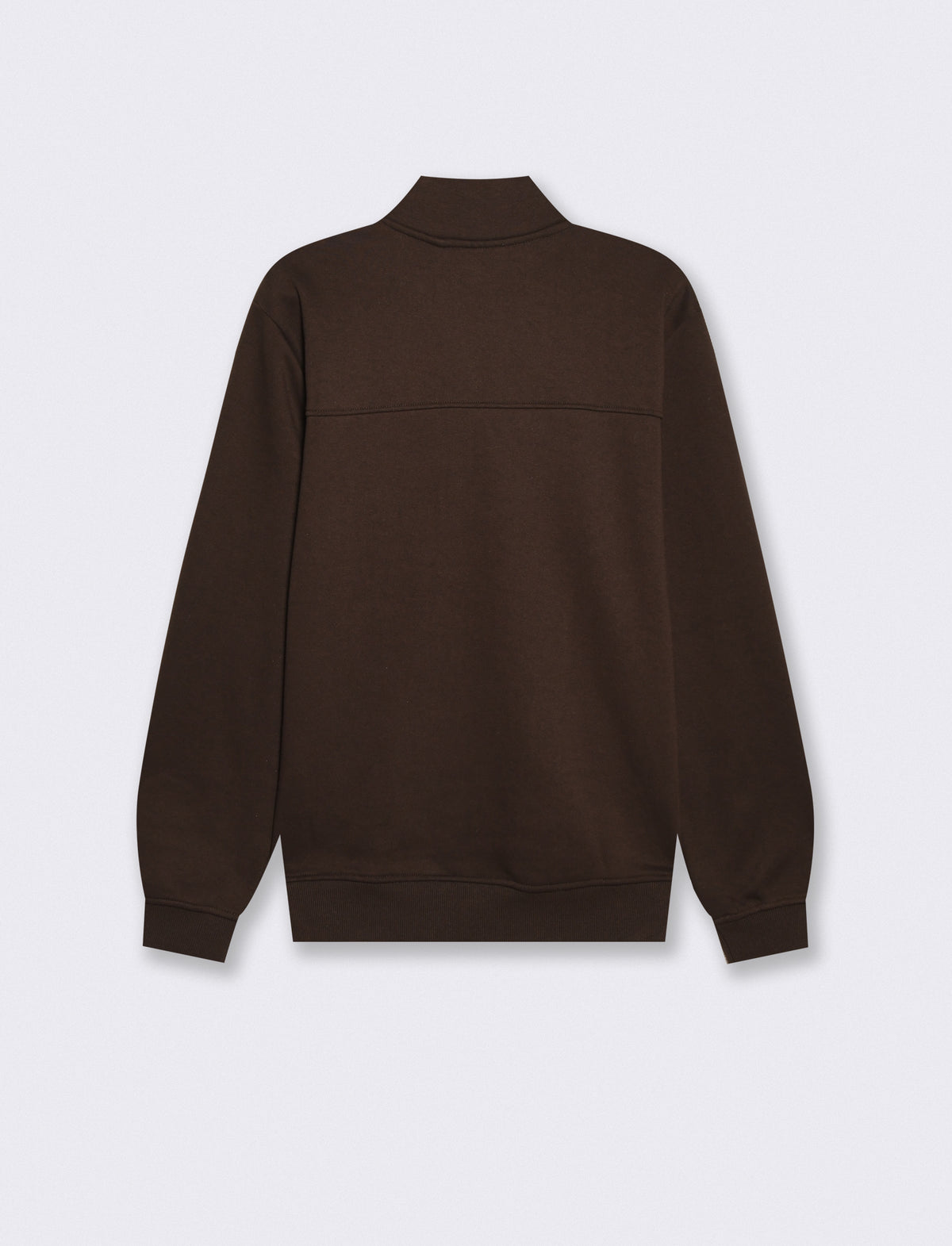 Felpa lupetto zip in misto cotone - Moro