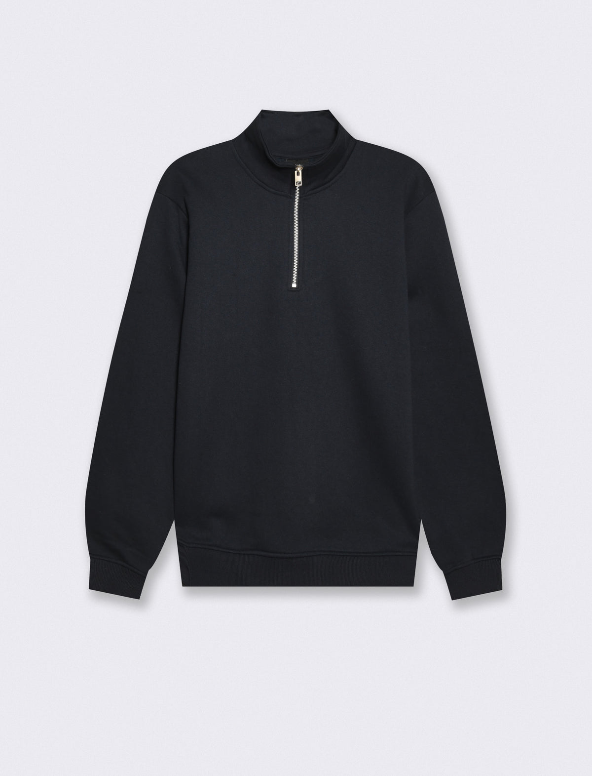 Felpa lupetto zip in misto cotone - Blu