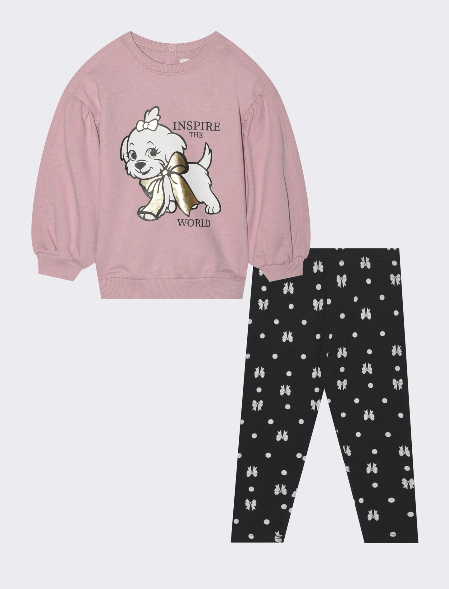 Completo con felpa e leggings. - Rosa