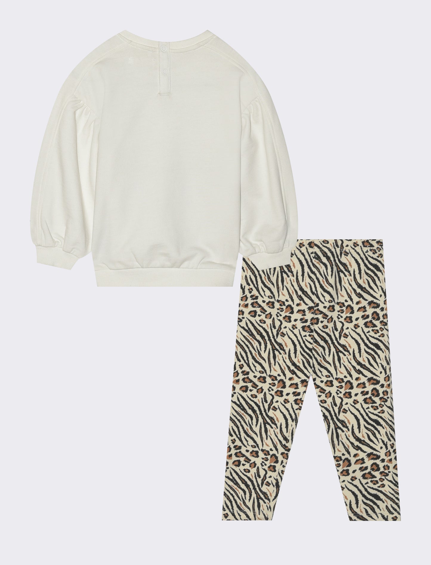 Completo con felpa e leggings. - Bianco latte