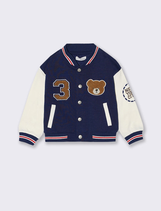 Felpa college con patch - Blu