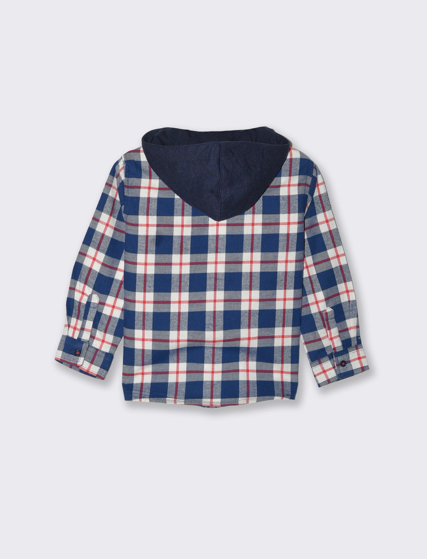 Camicia a quadri con cappuccio - Blu