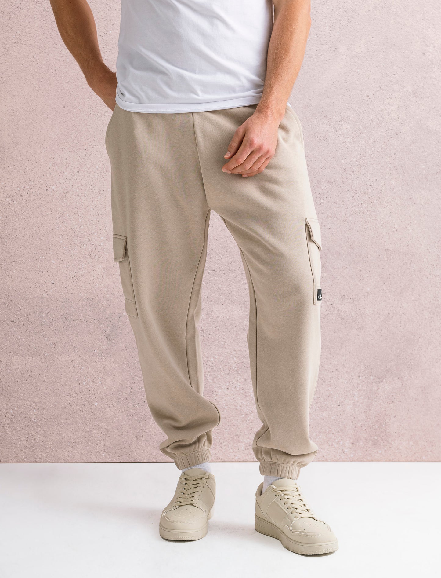 PANTALONI IN FELPA CON TASCONI - Beige