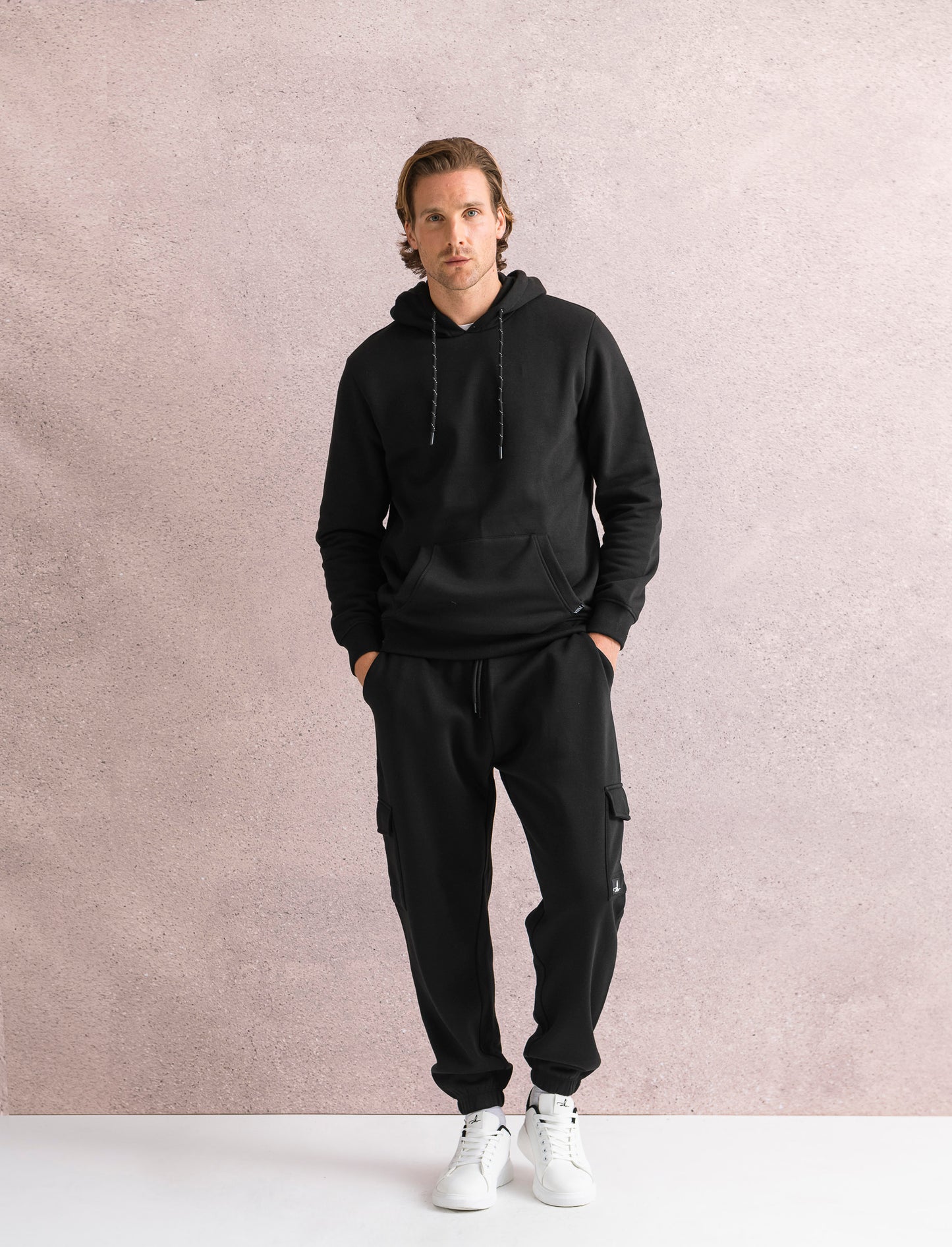 PANTALONI IN FELPA CON TASCONI - Nero