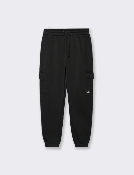 PANTALONI IN FELPA CON TASCONI - Nero