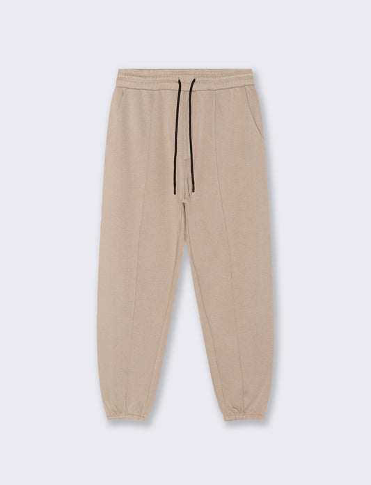 PANTALONI BAGGY JOGGER IN FELPA - Beige
