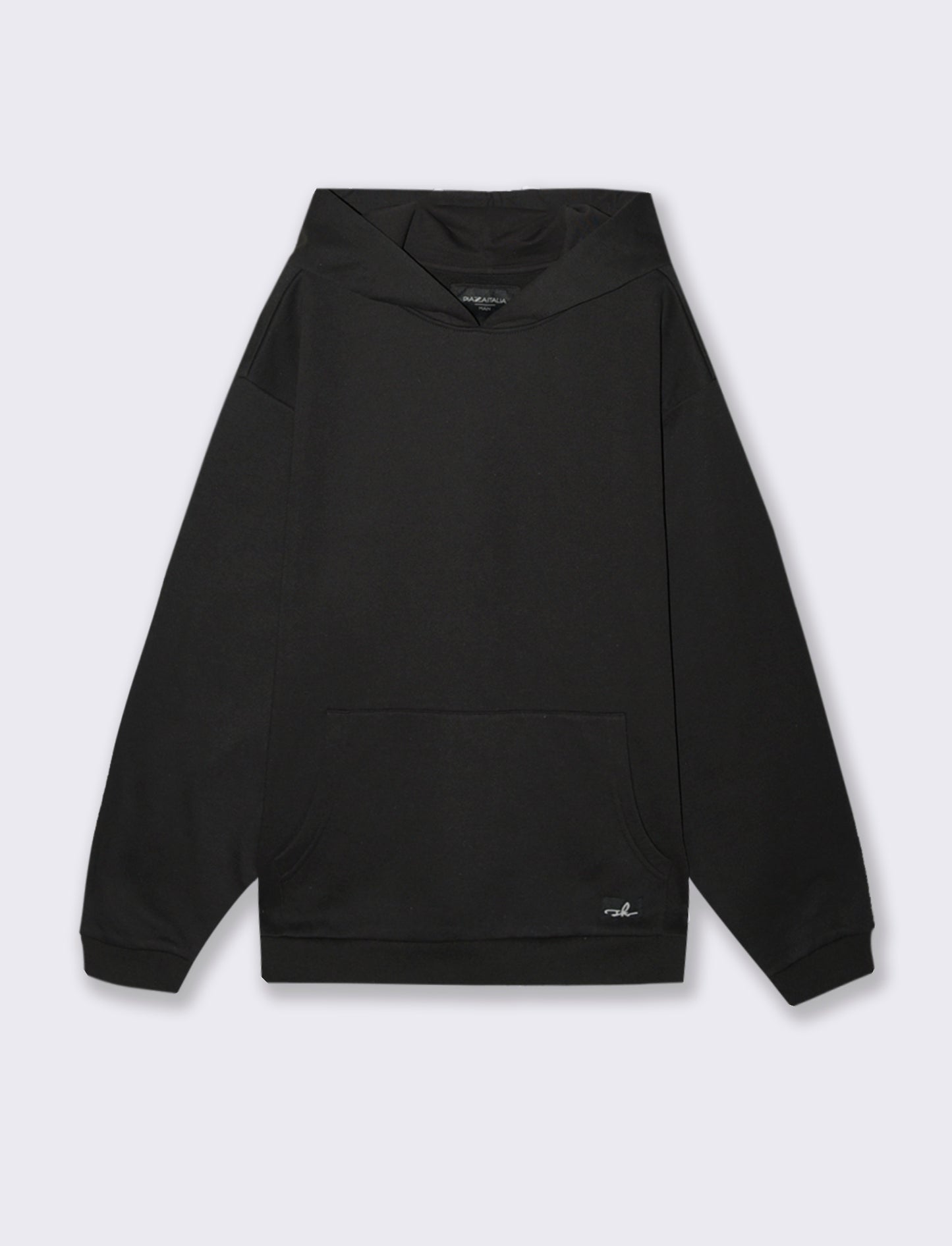 FELPA BOXY FIT CON CAPPUCCIO - Nero