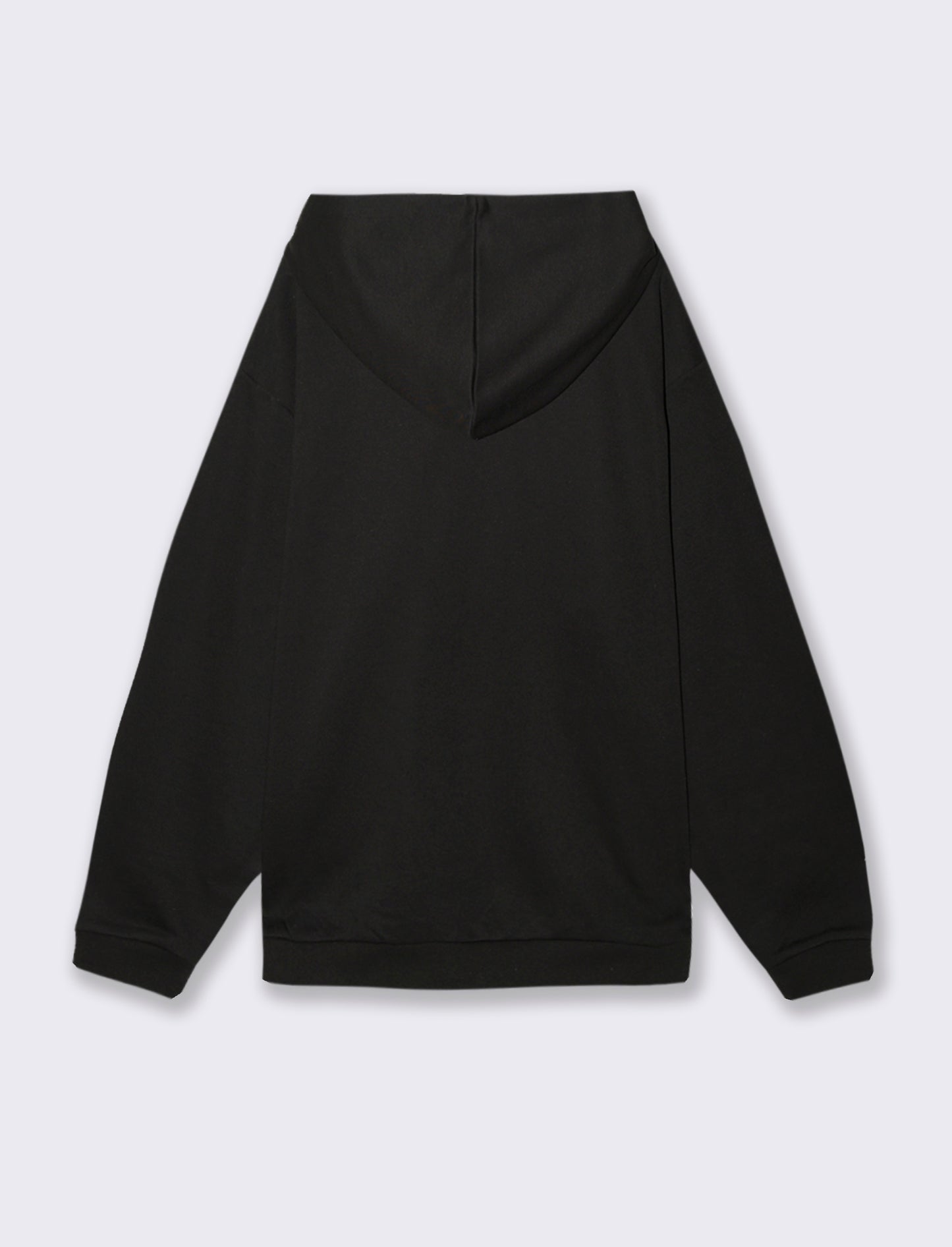 FELPA BOXY FIT CON CAPPUCCIO - Nero