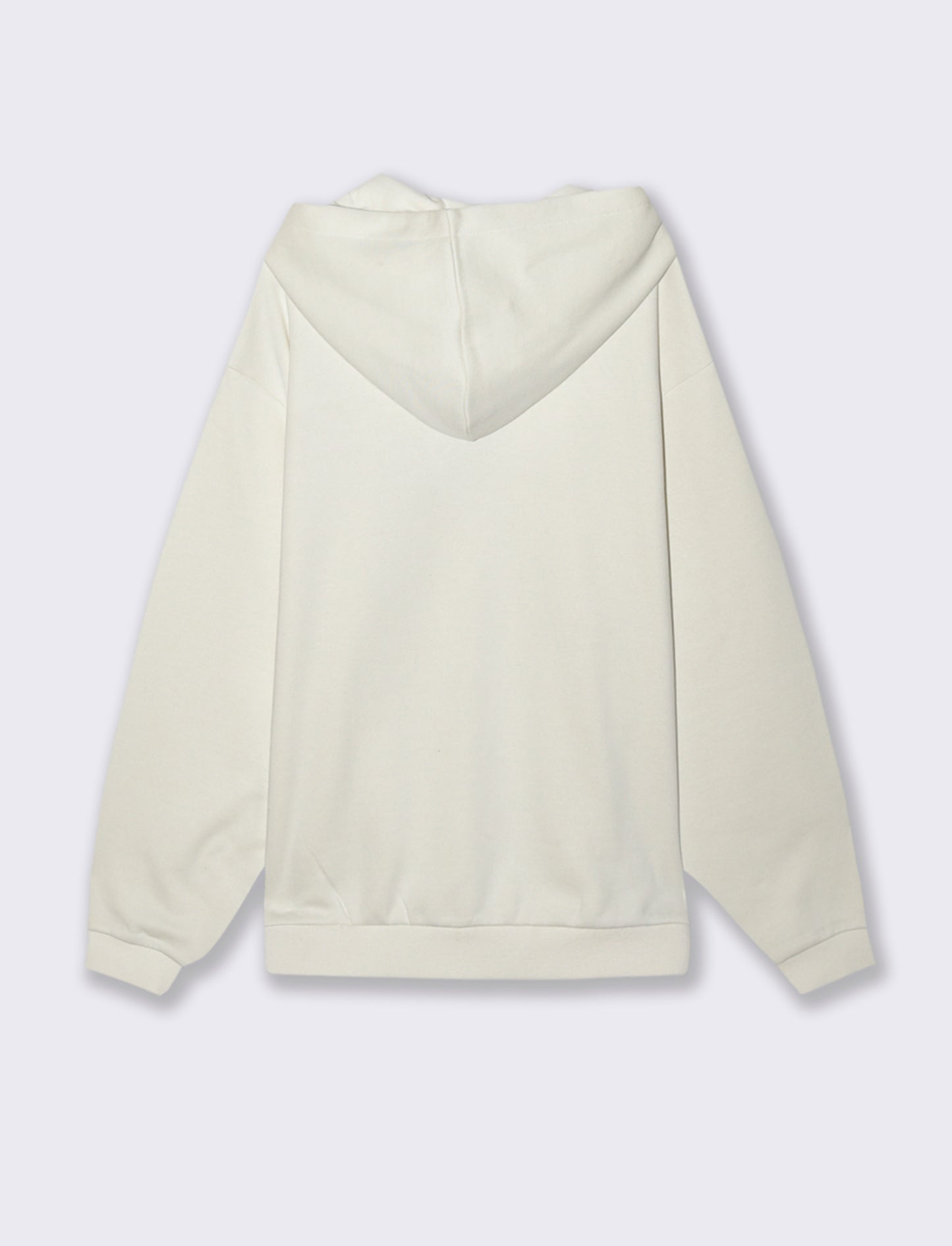 FELPA BOXY FIT CON CAPPUCCIO - Bianco