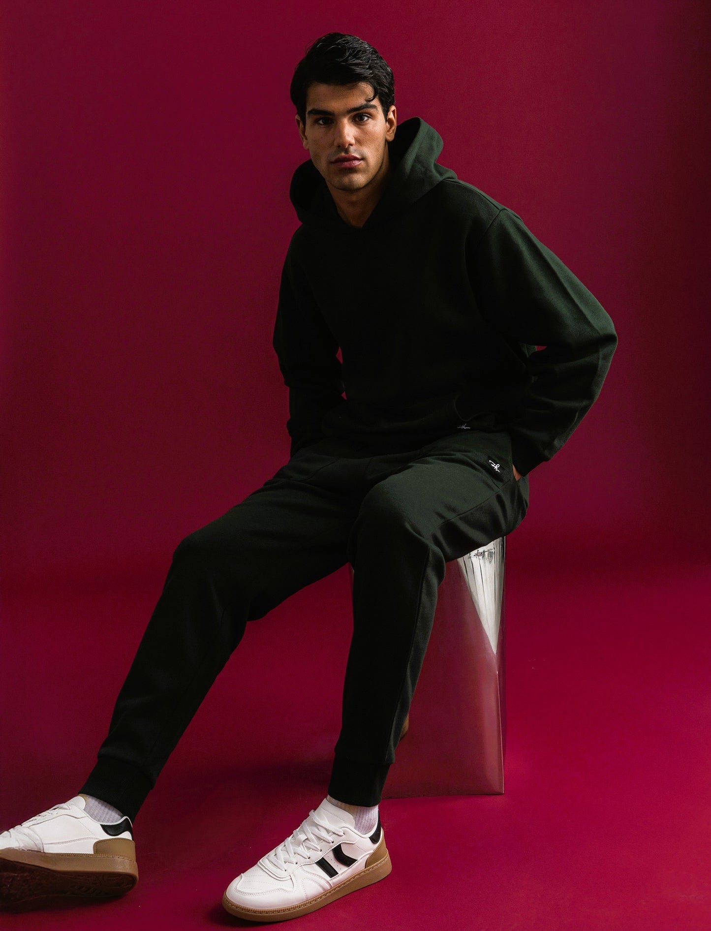 PANTALONI IN FELPA RELAXED FIT - Verde scuro