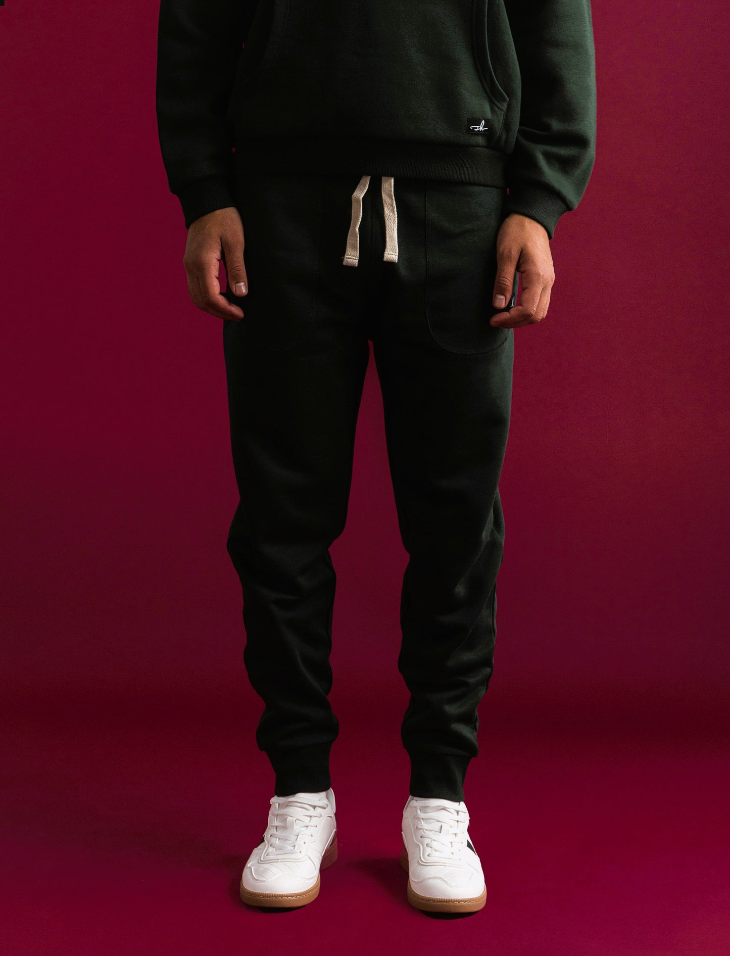 PANTALONI IN FELPA RELAXED FIT - Verde scuro