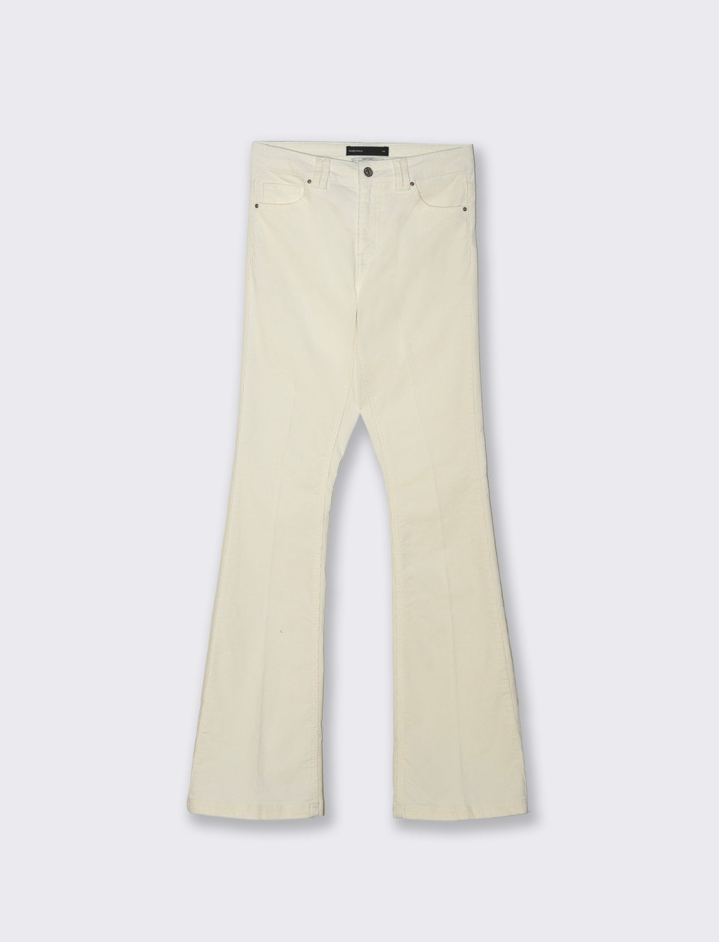 PANTALONE VELLUTO A ZAMPA - Avorio