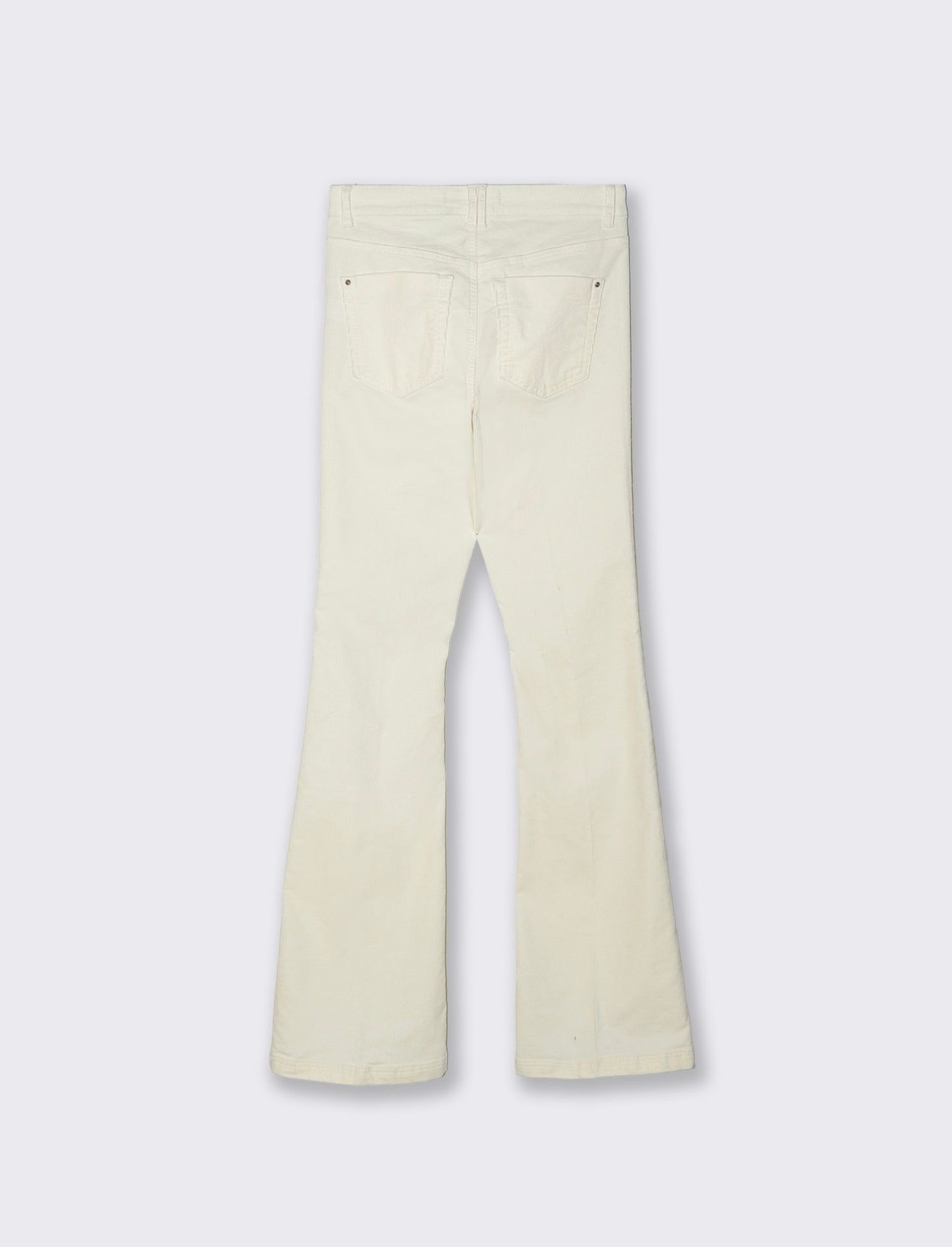 PANTALONE VELLUTO A ZAMPA - Avorio