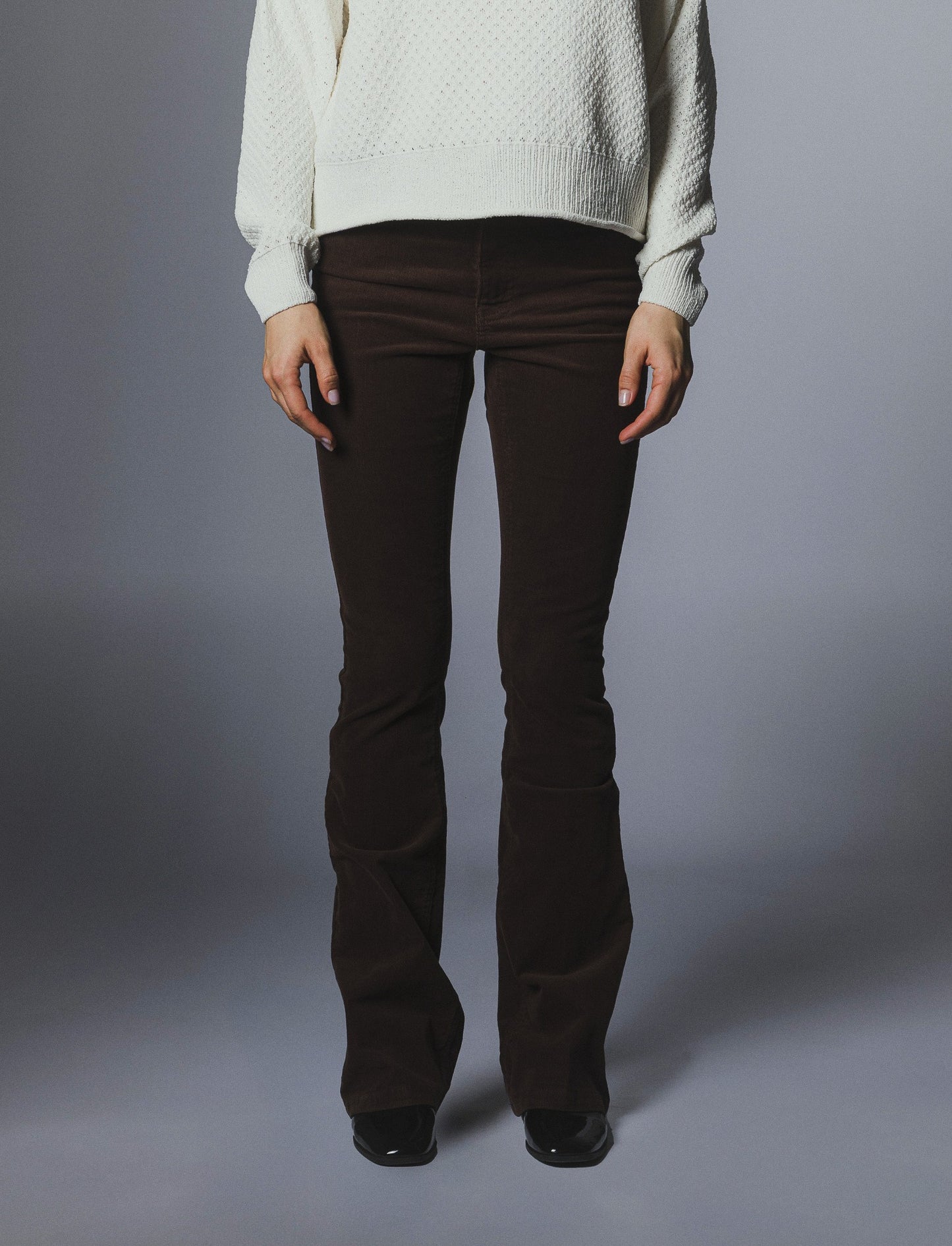PANTALONE VELLUTO A ZAMPA - Moro