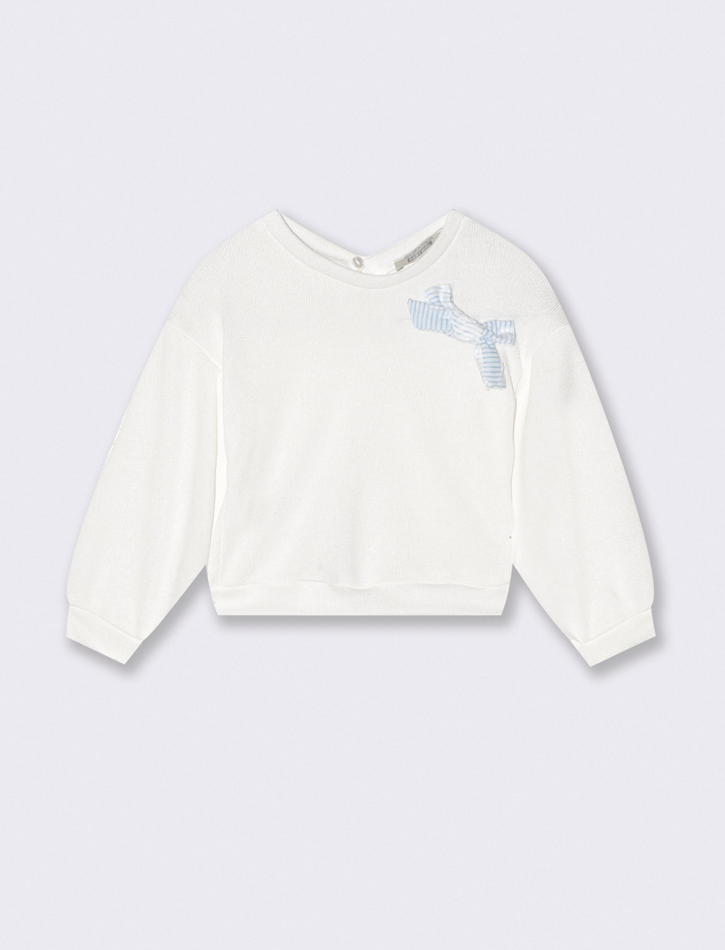 Maglia neonata con fiocco decorativo - Bianco
