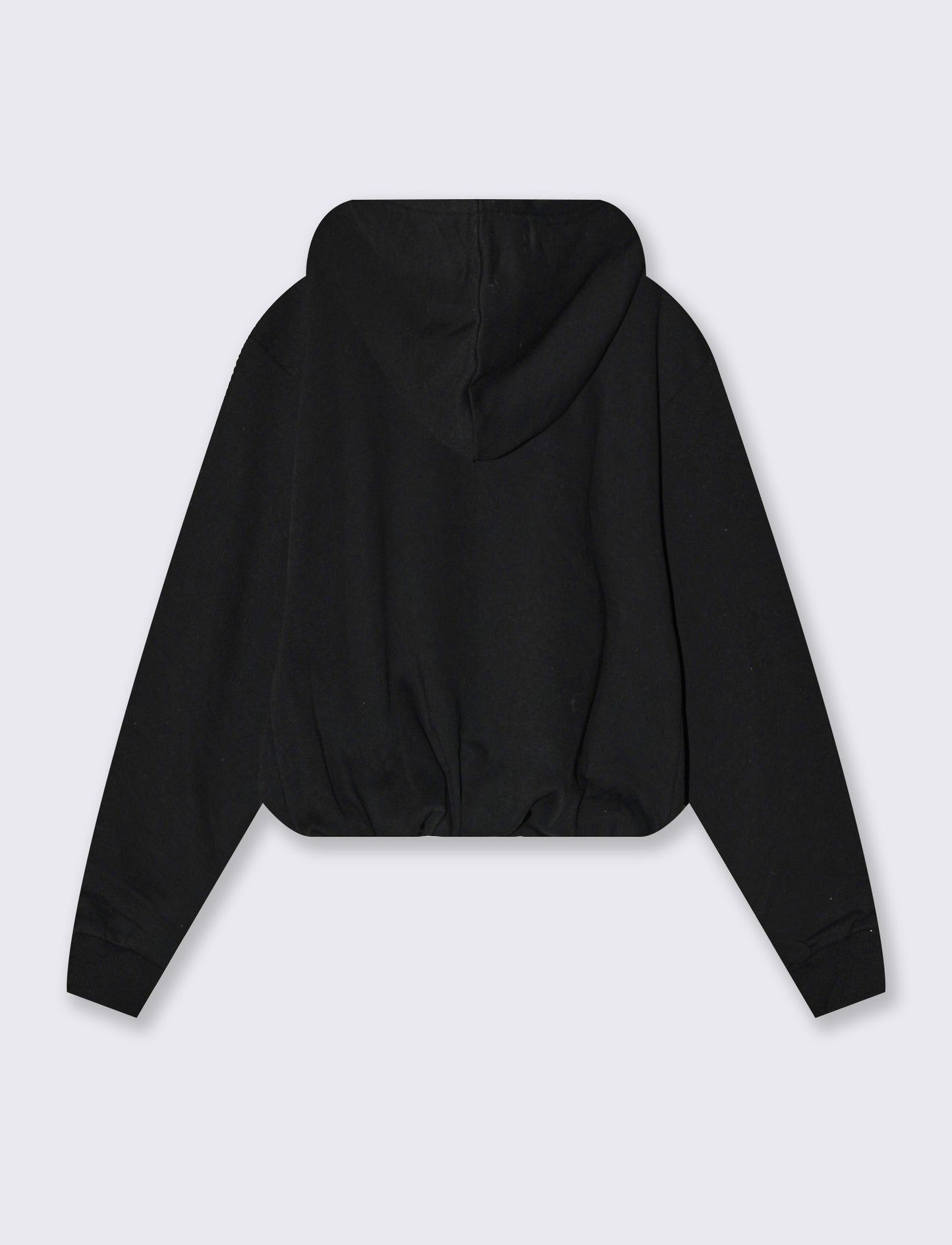 Felpa con risvolto e cappuccio pratico - Nero