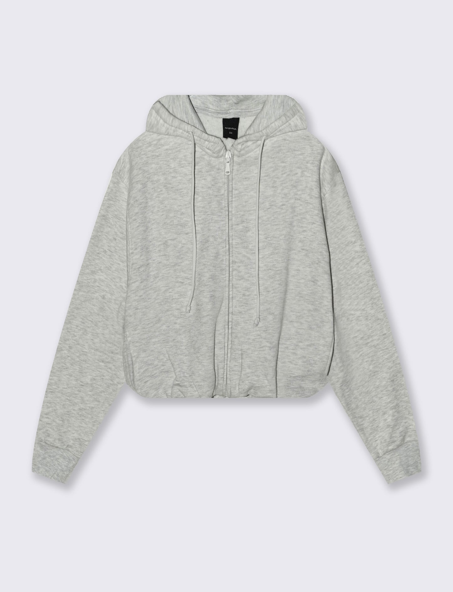 Felpa con risvolto e cappuccio pratico - Grigio chiaro mel.