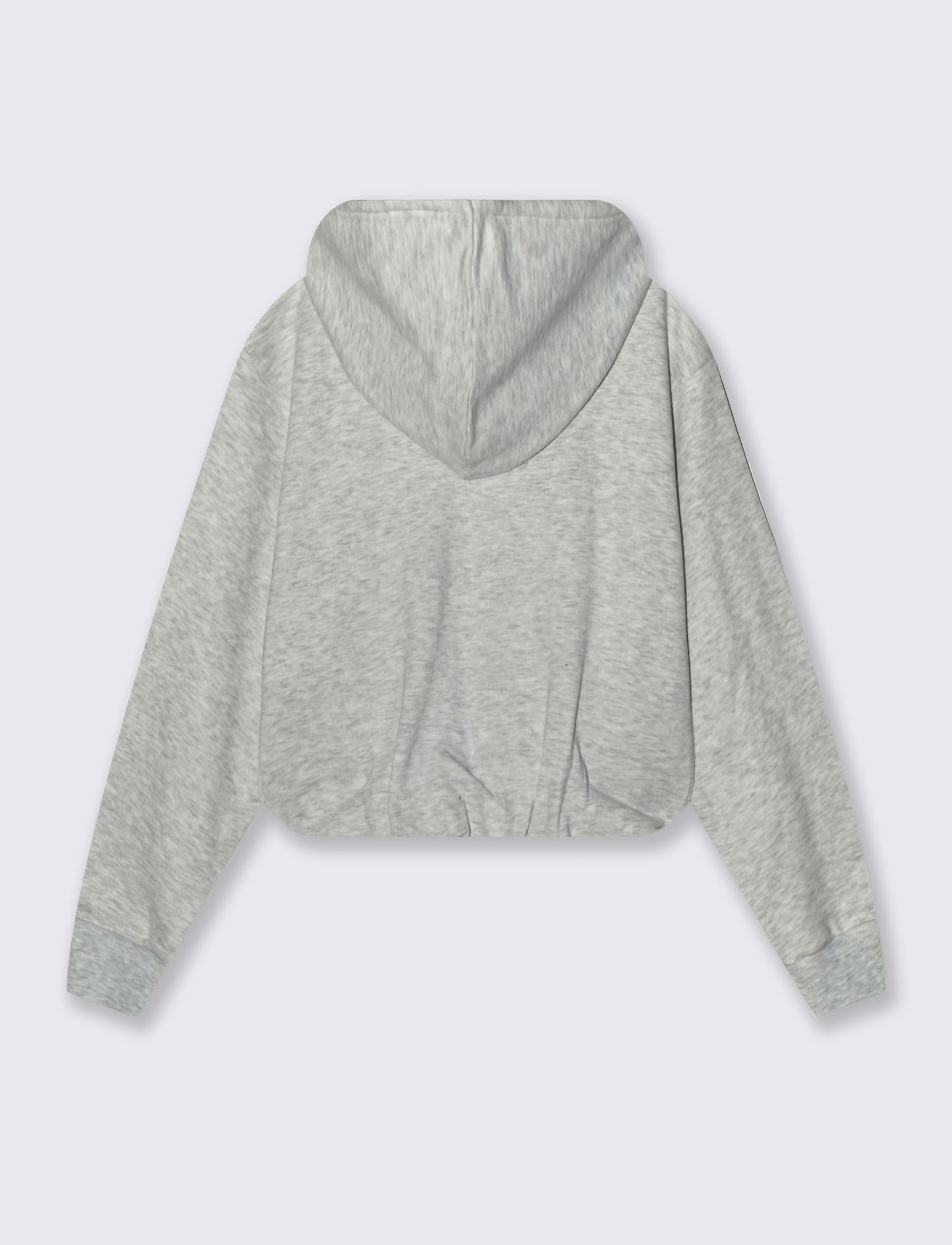 Felpa con risvolto e cappuccio pratico - Grigio chiaro mel.