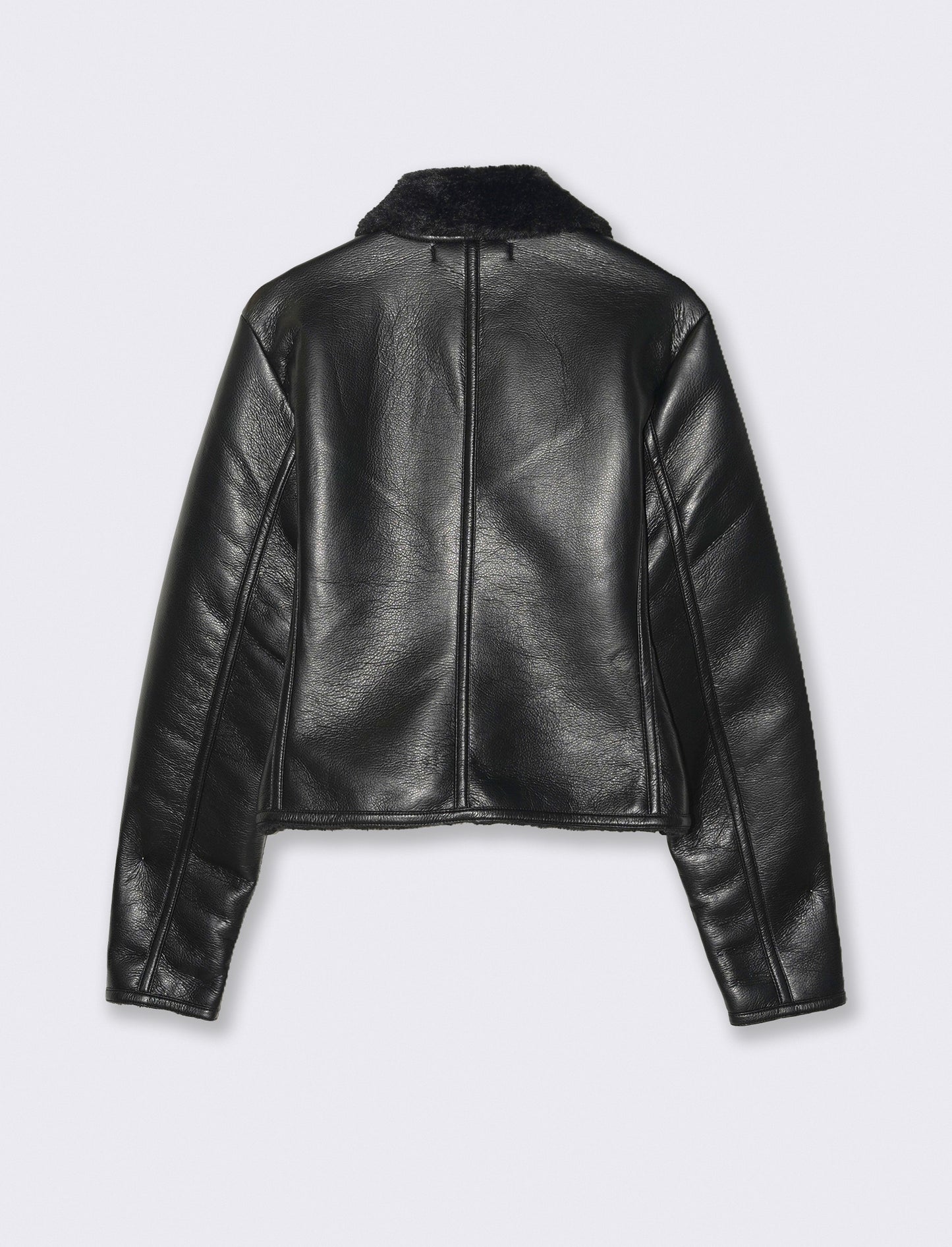GIUBBOTTO MODELLO CHIODO CON INTERNO IN TESSUTO EFFETTO SHEARLING - Nero