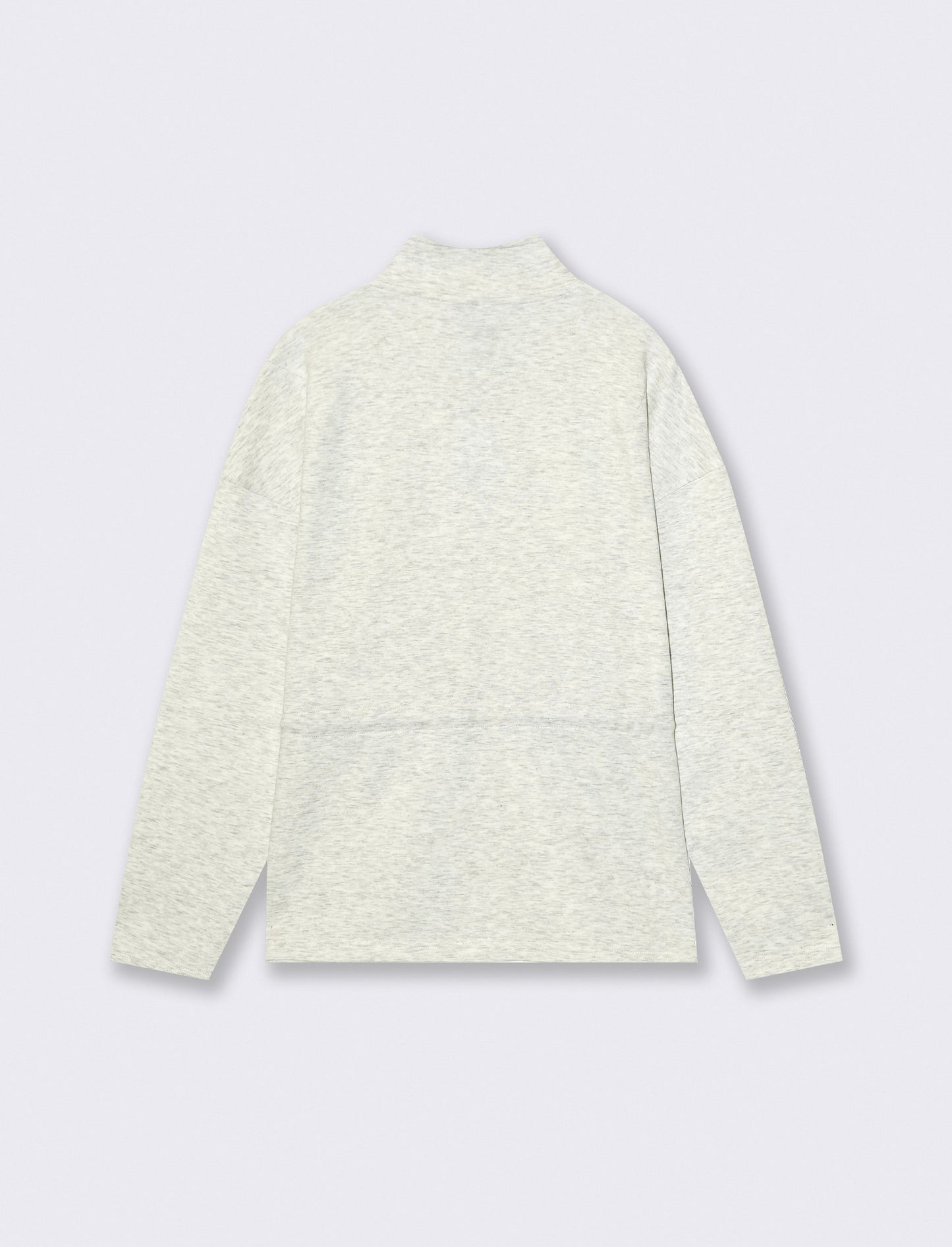 Felpa collo alto con coulisse e zip - Grigio mel.