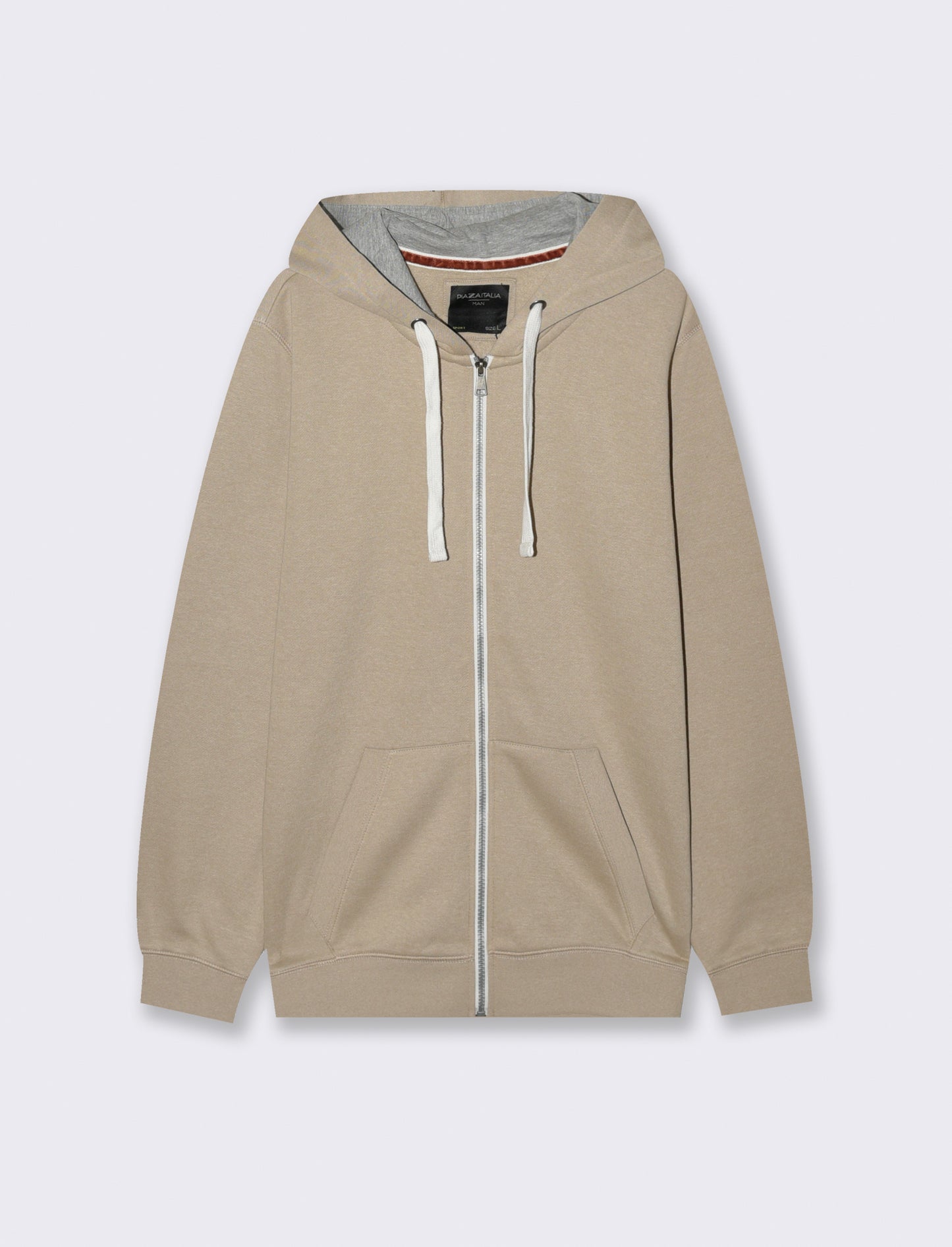 FELPA CON CAPPUCCIO E CERNIERA - Beige